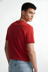 VANTOWO Solid Regular Fit T-Shirt – Red | Premium Cotton