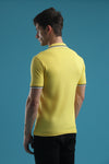 VANTOWO Regular Fit Striped Polo T-Shirt – Yellow | Premium Cotton