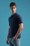 VANTOWO Regular Fit Classic Polo T-Shirt – Navy Blue | Premium Cotton