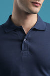 VANTOWO Regular Fit Classic Polo T-Shirt – Navy Blue | Premium Cotton