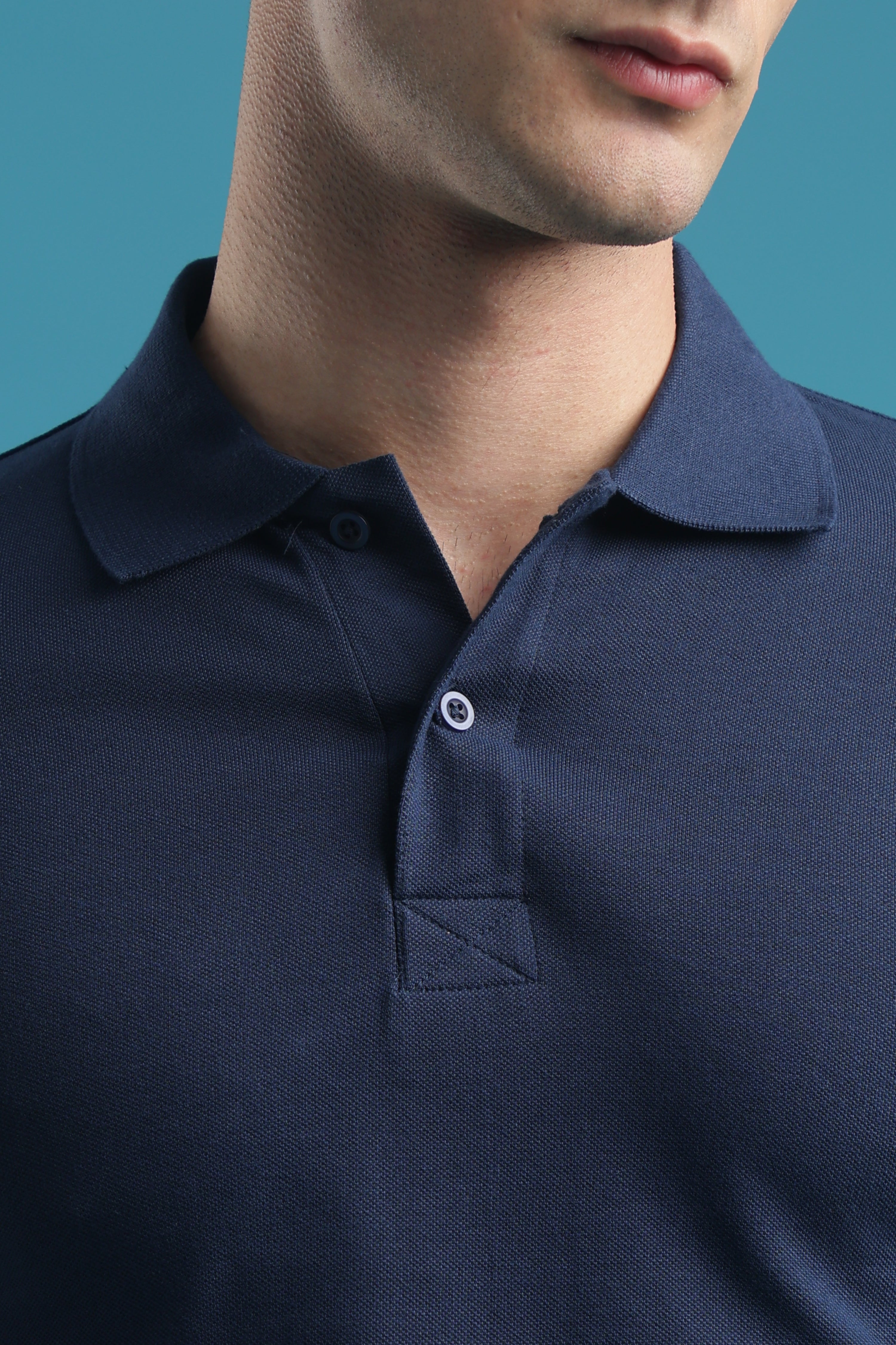 Navy Blue Classic Polos For Men