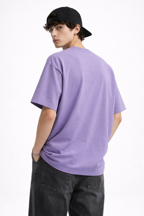 Ghosted Graphic Oversized Tee – Med Lavender