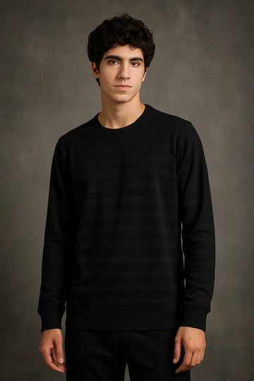 Men’s Black Sweatshirt – Premium Full Sleeve Winter Wear