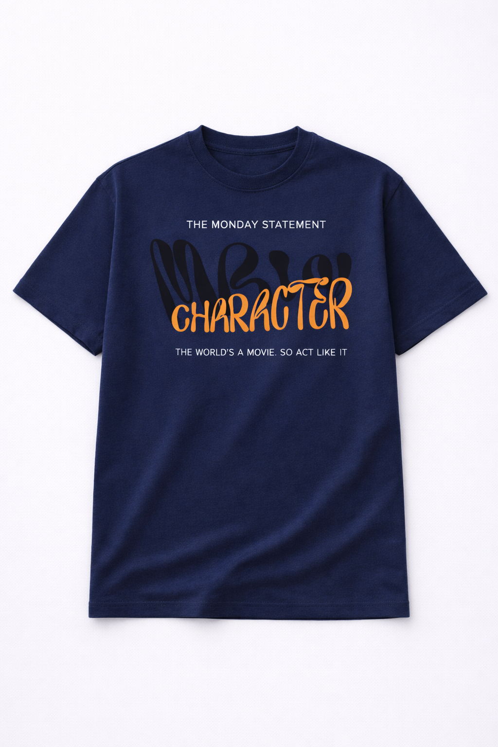 VANTOWO “Mr. Character” Regular Fit Graphic T-Shirt – Navy Blue | Premium Cotton