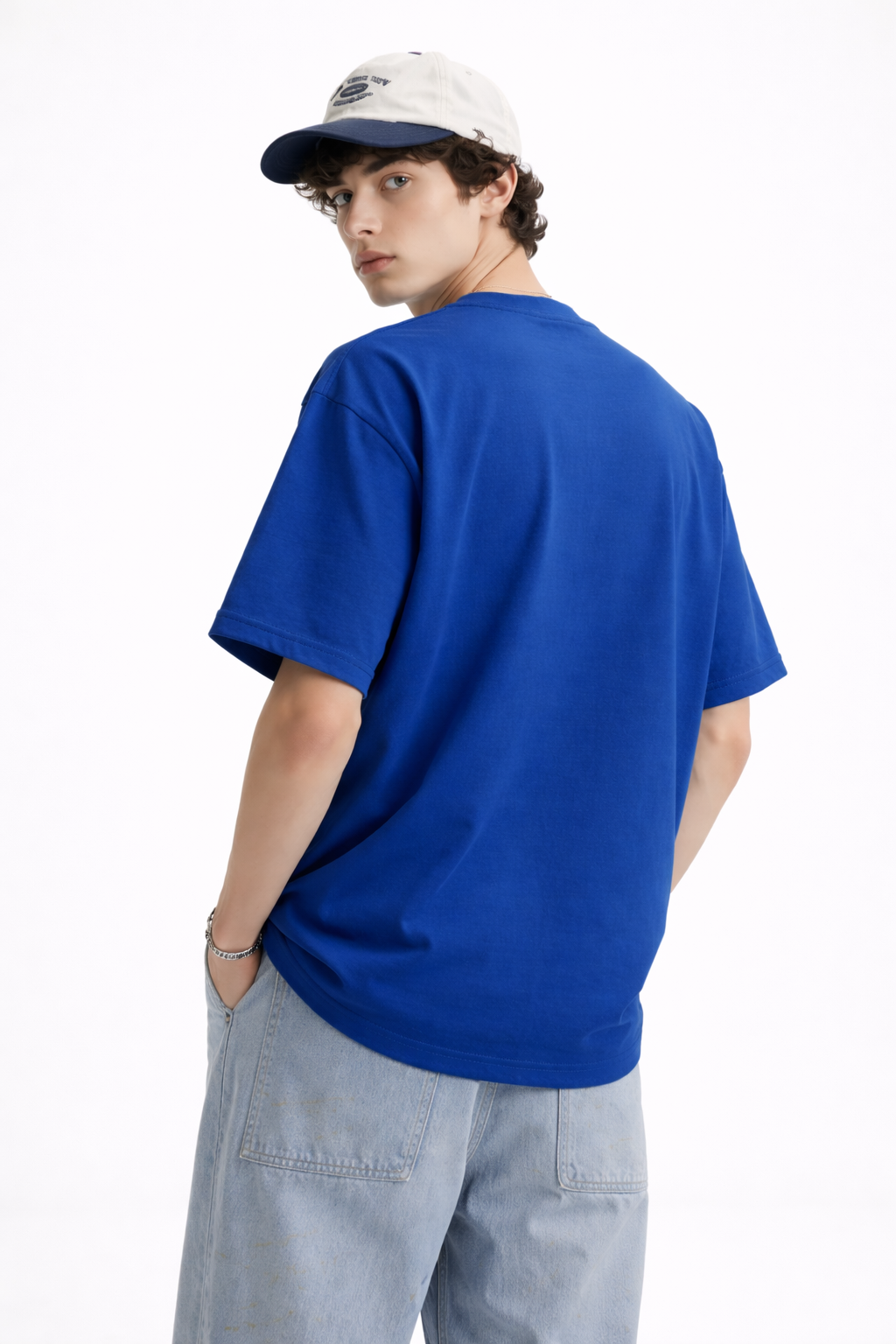 Ghosted Oversized Tee- Royal Blue