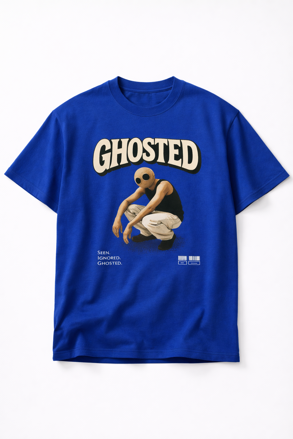 Ghosted Oversized Tee- Royal Blue