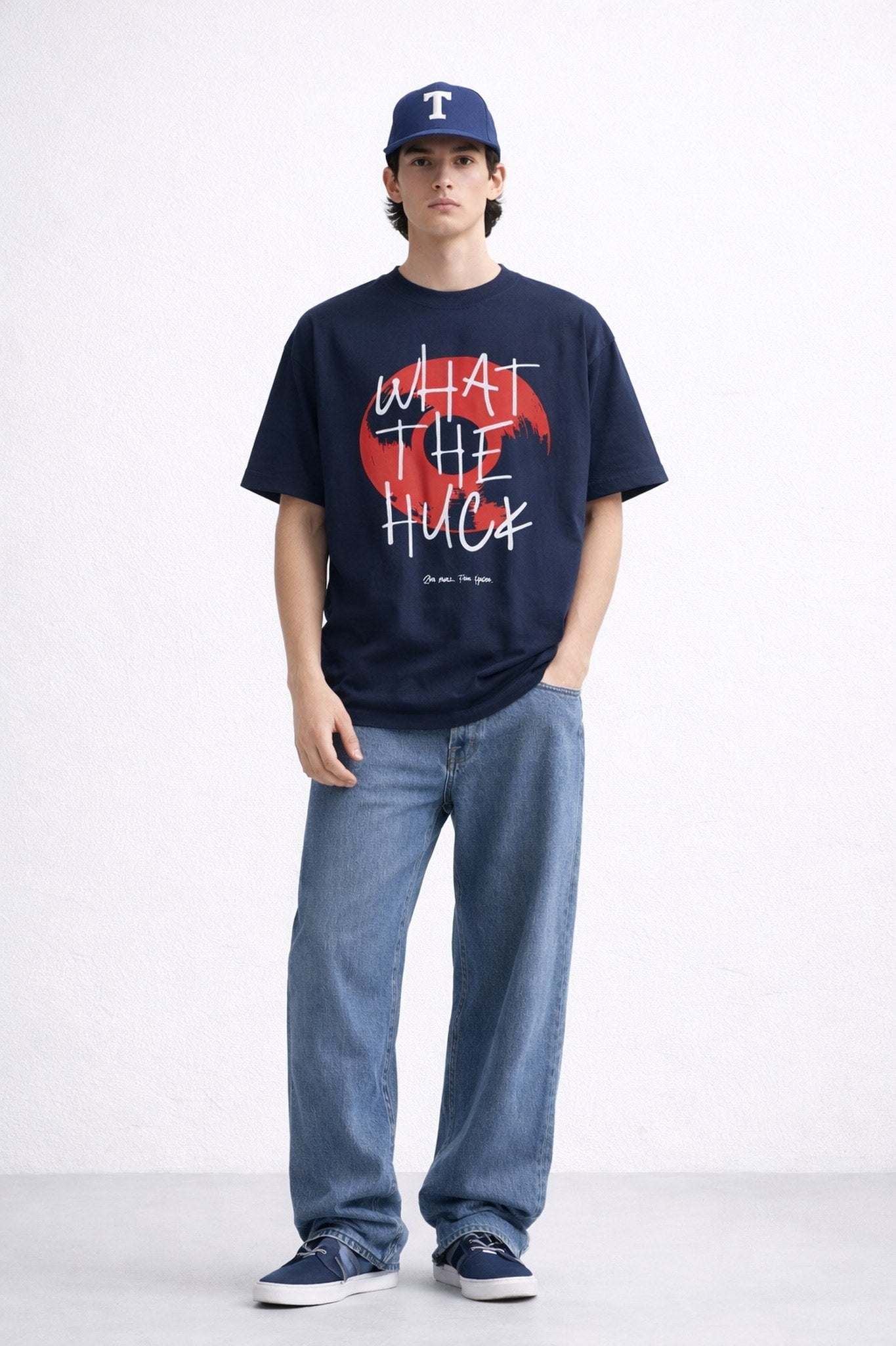 What the Huck White Regular Fit Graphic Tee