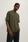 VANTOWO Heavyweight Oversized Fit Solid T-Shirt – Olive Green