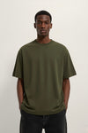 VANTOWO Heavyweight Oversized Fit Solid T-Shirt – Olive Green