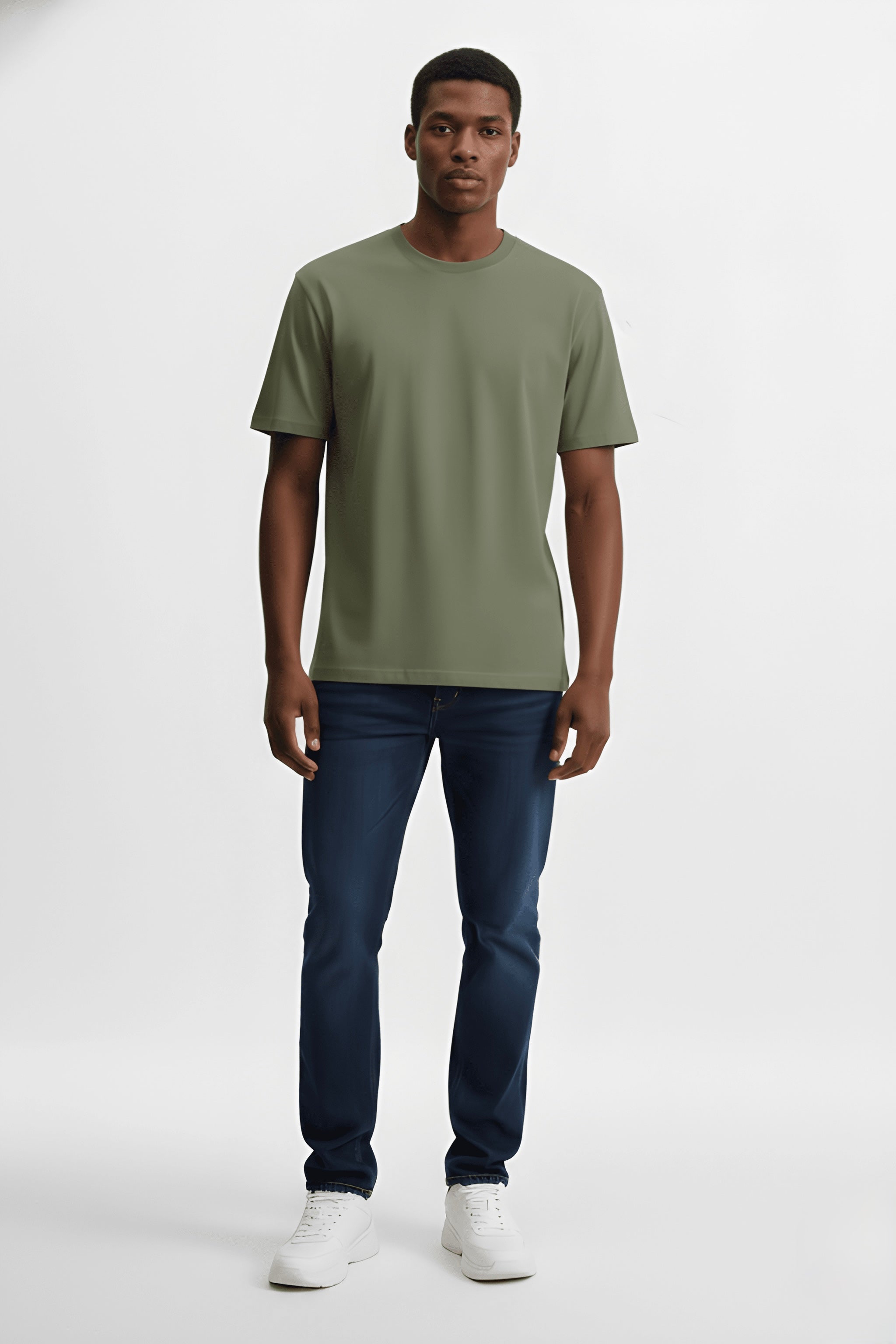 VANTOWO Heavyweight Regular Fit Solid T-Shirt – Sage Green