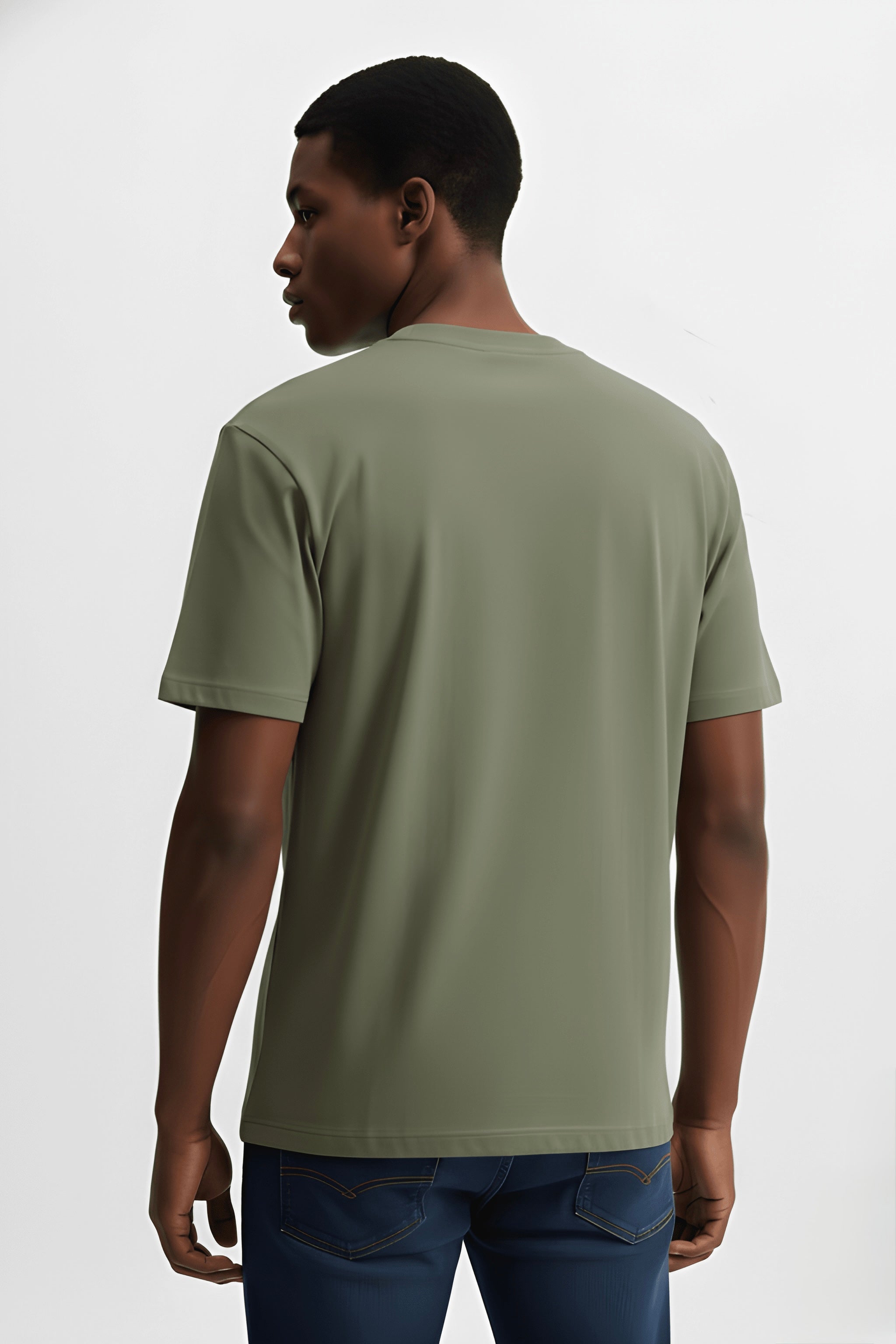 VANTOWO Heavyweight Regular Fit Solid T-Shirt – Sage Green