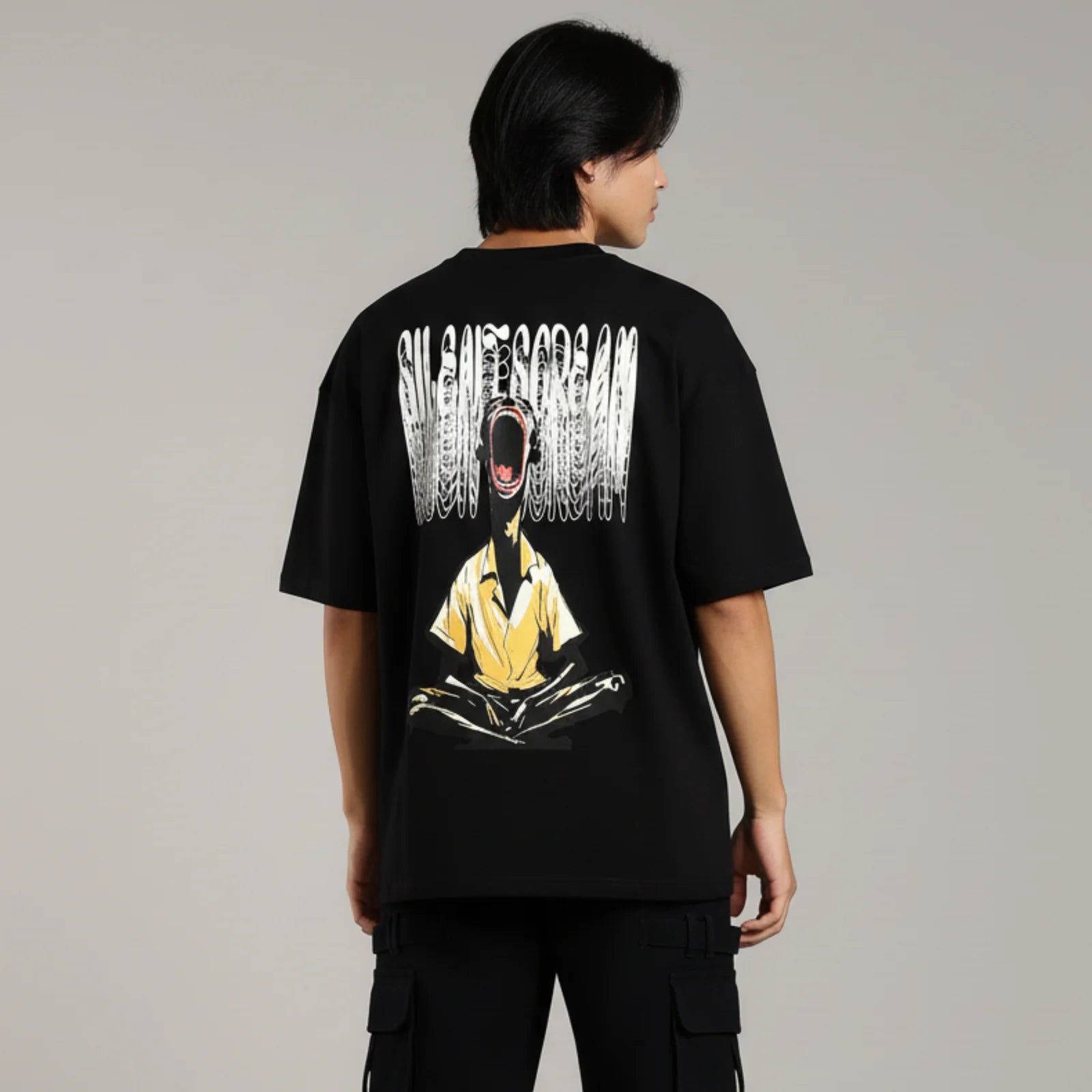 VANTOWO “Silent Scream” Heavyweight Oversized Fit Puff Print T-Shirt – Royal Blue