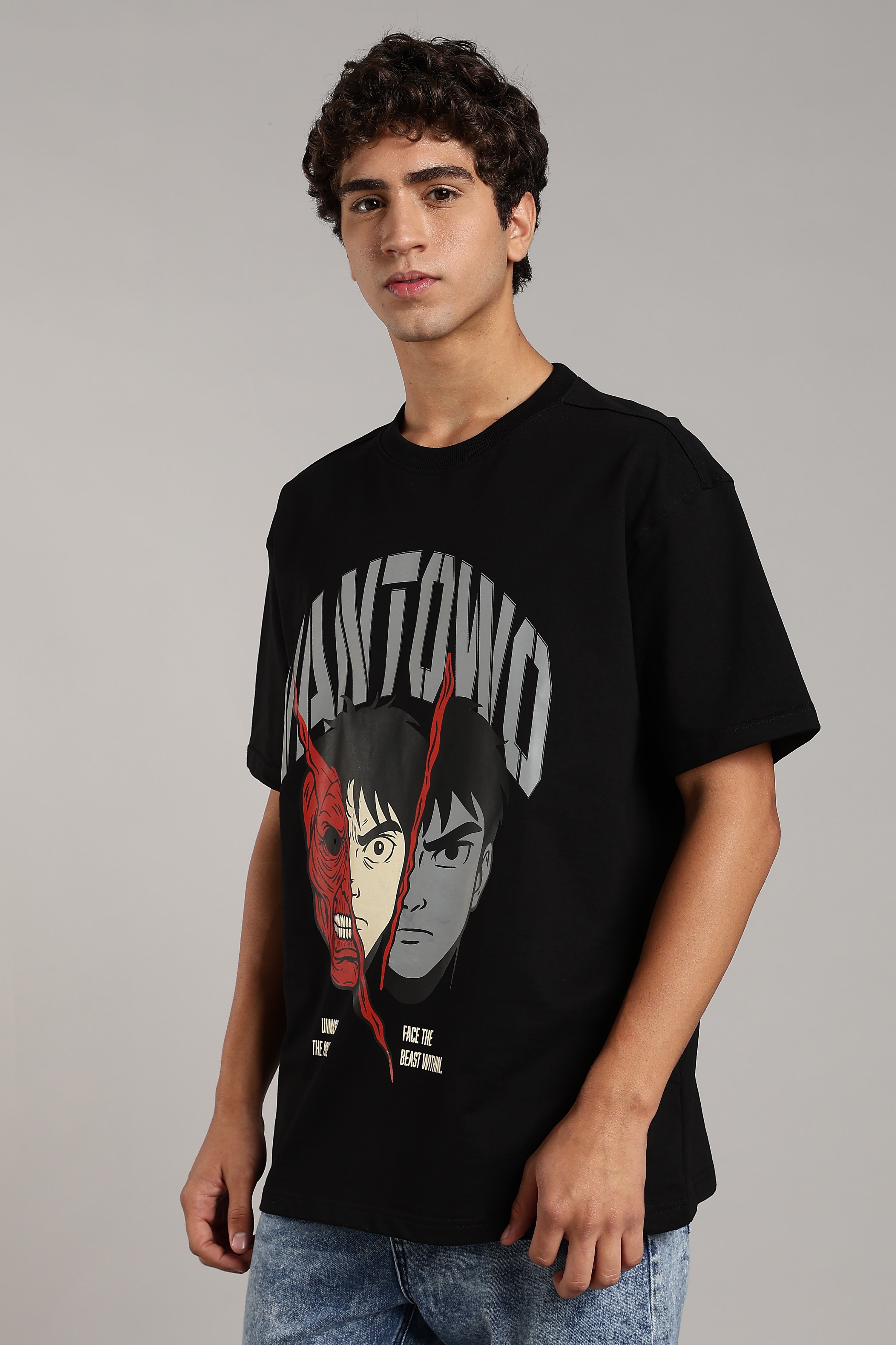 Vantowo 3 Face Premium Black Oversized Tees
