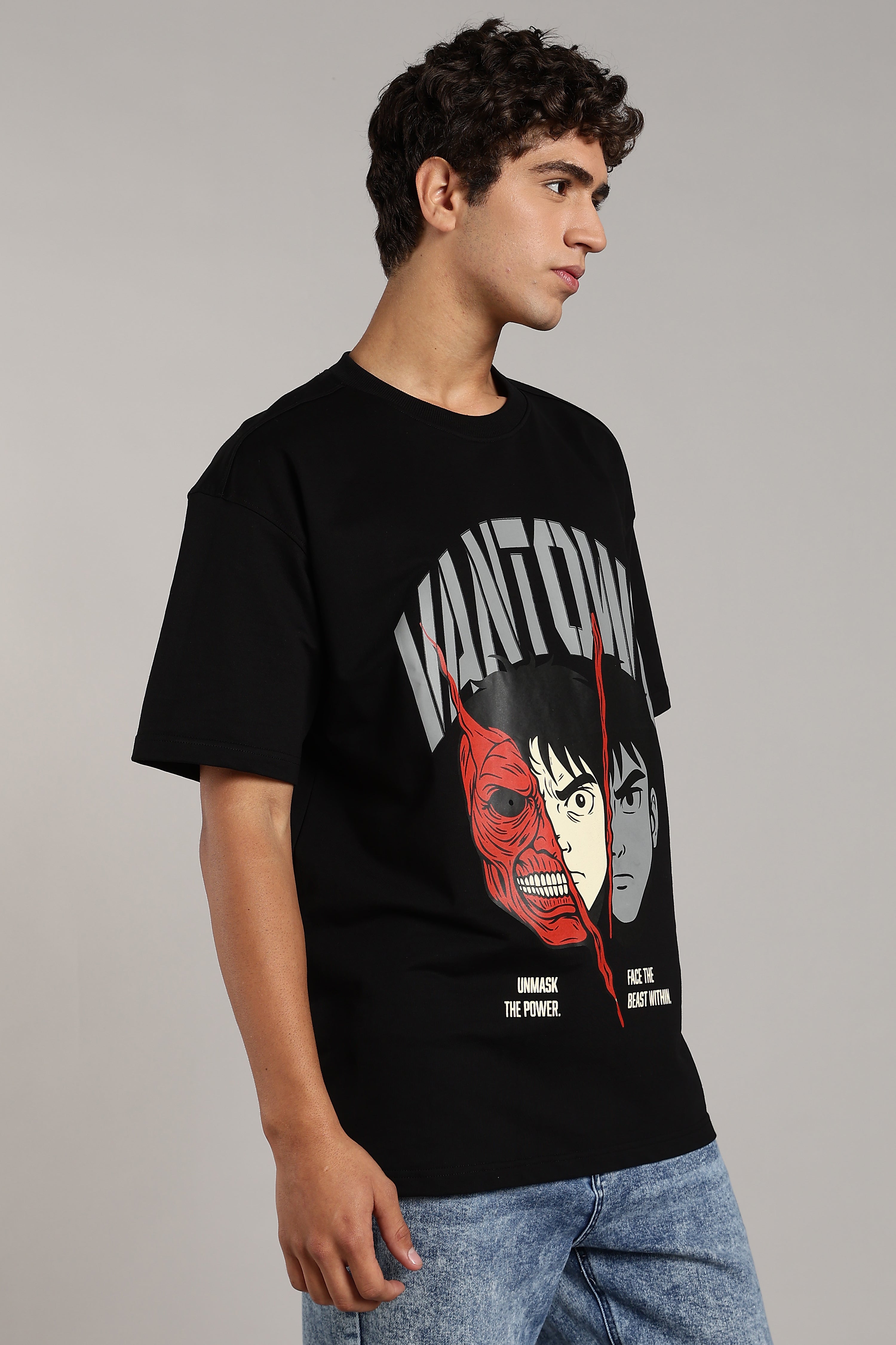 Vantowo 3 Face Premium Black Oversized Tees