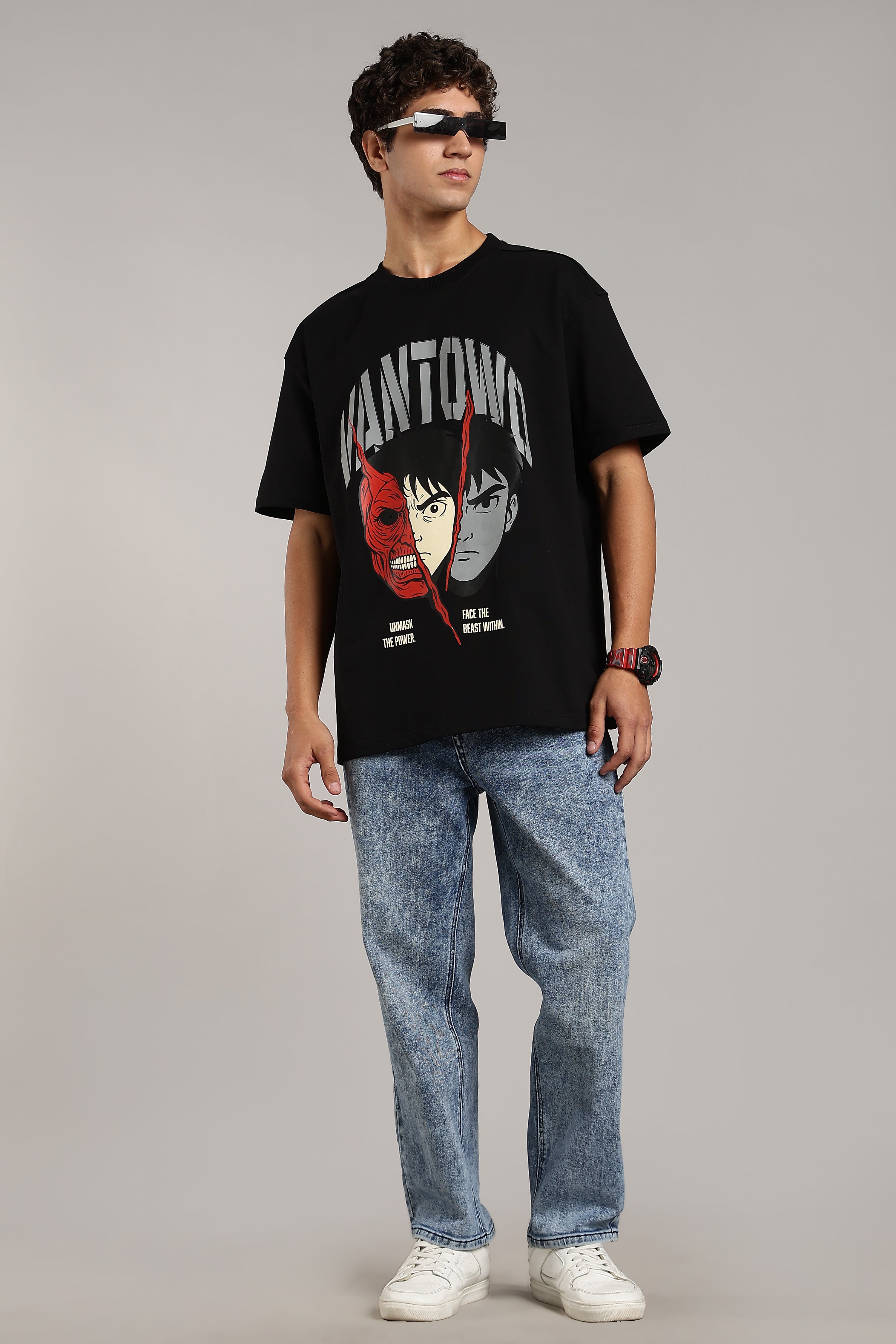 Vantowo 3 Face Premium Black Oversized Tees