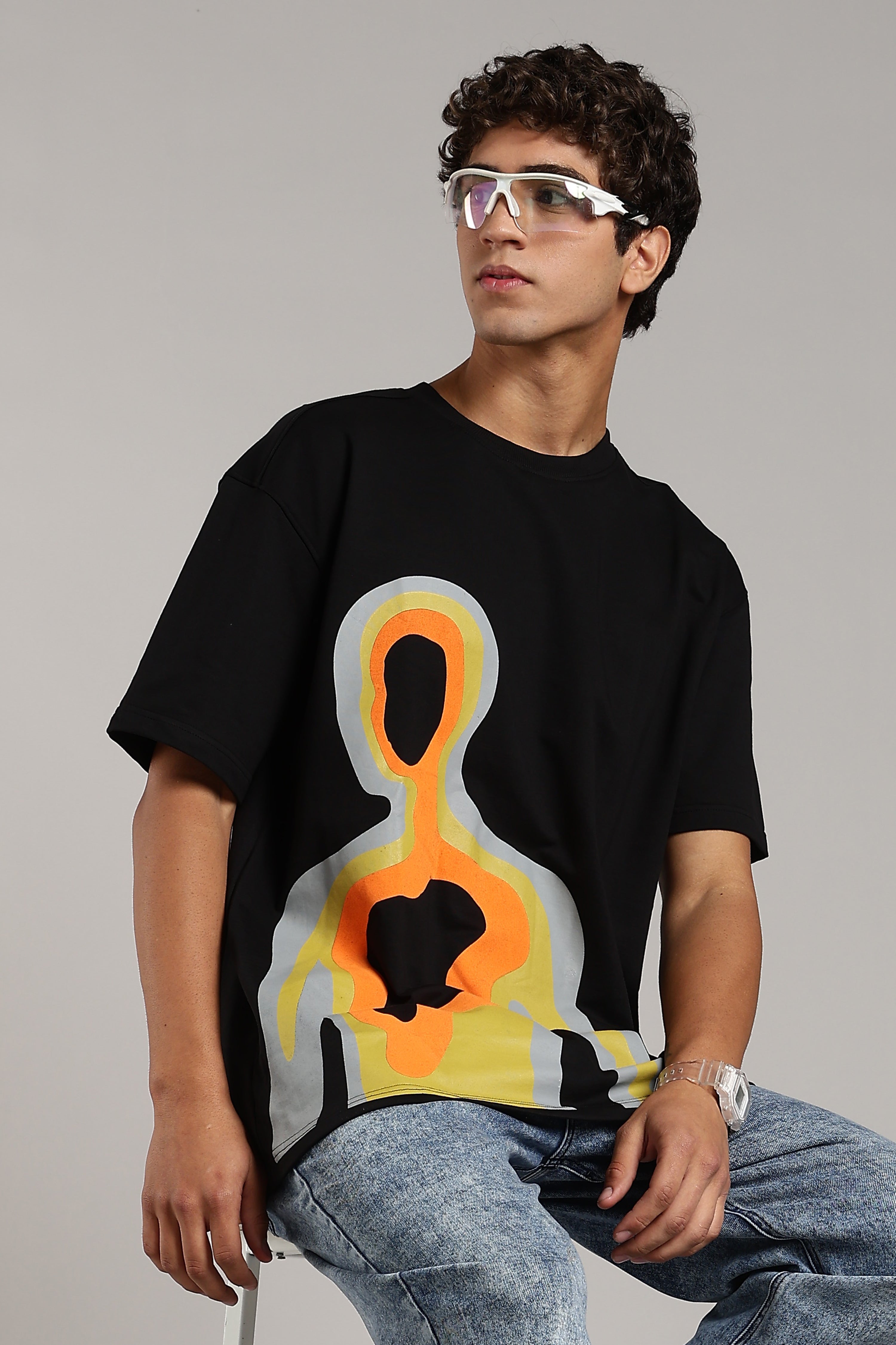 Nocturnal Lift Black Premium Oversized T-Shirt