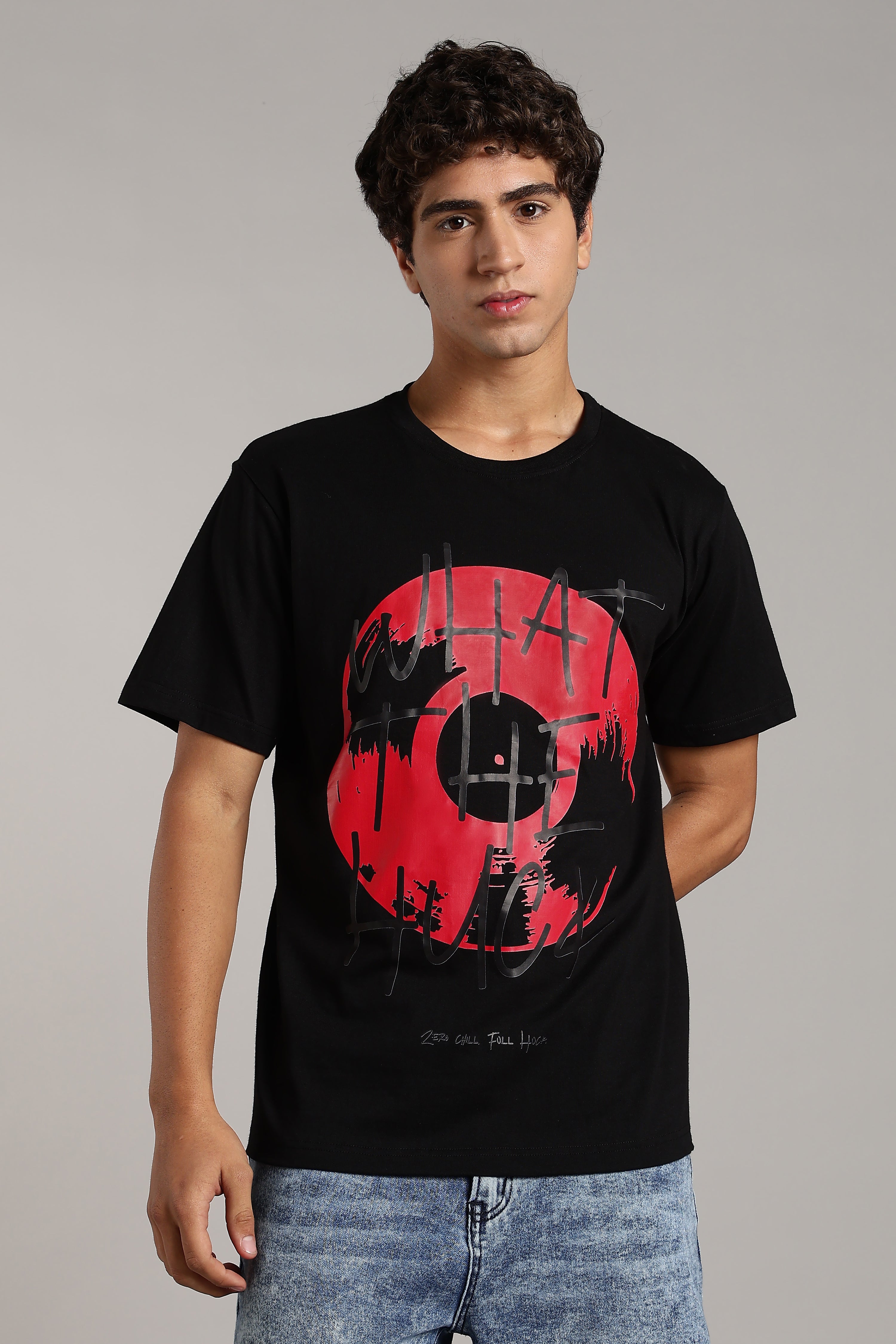 VANTOWO “What The Huck” Regular Fit Graphic T-Shirt – Black | Premium Cotton