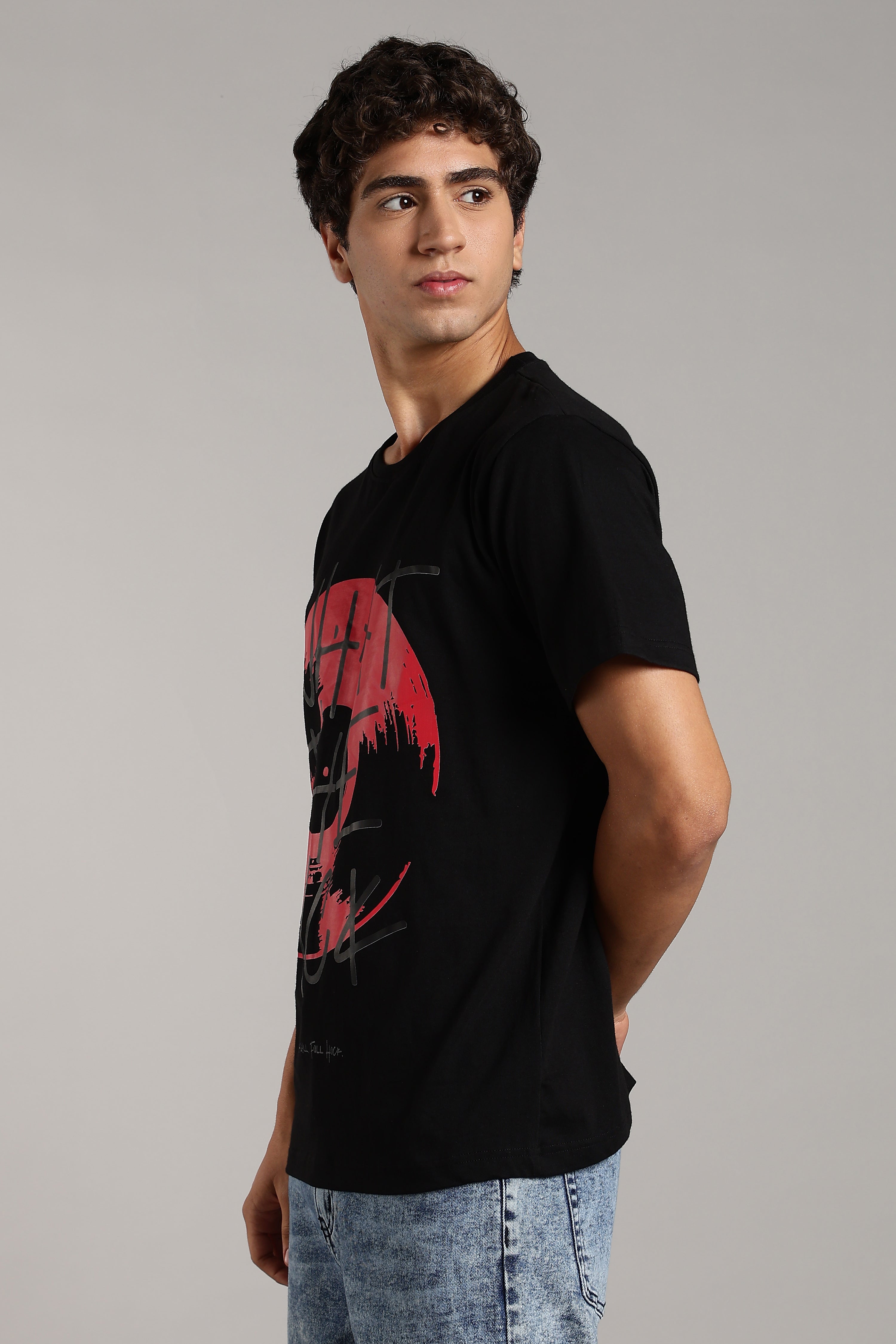 What the Huck Black Regular Fit T-Shirt