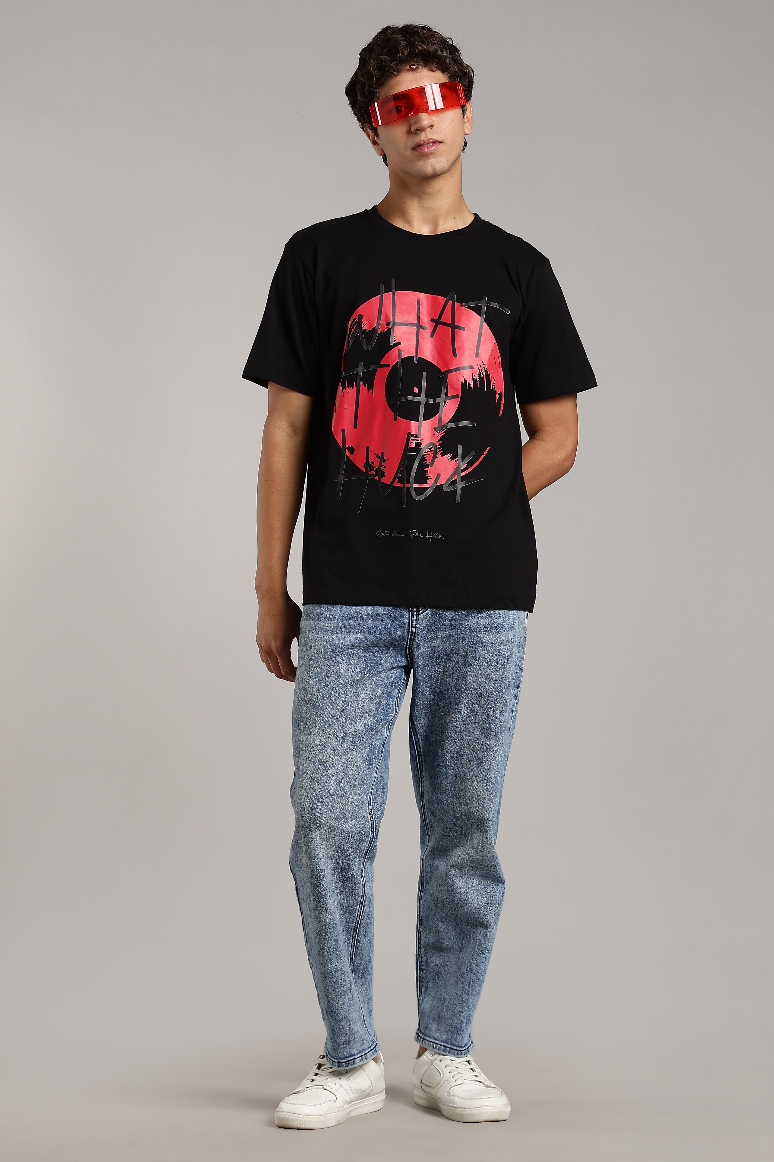 What the Huck Black Regular Fit T-Shirt