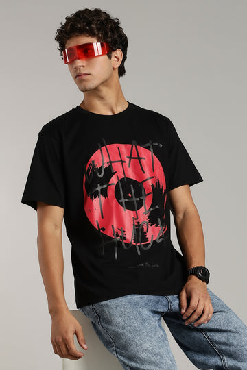 What the Huck Black Regular Fit T-Shirt