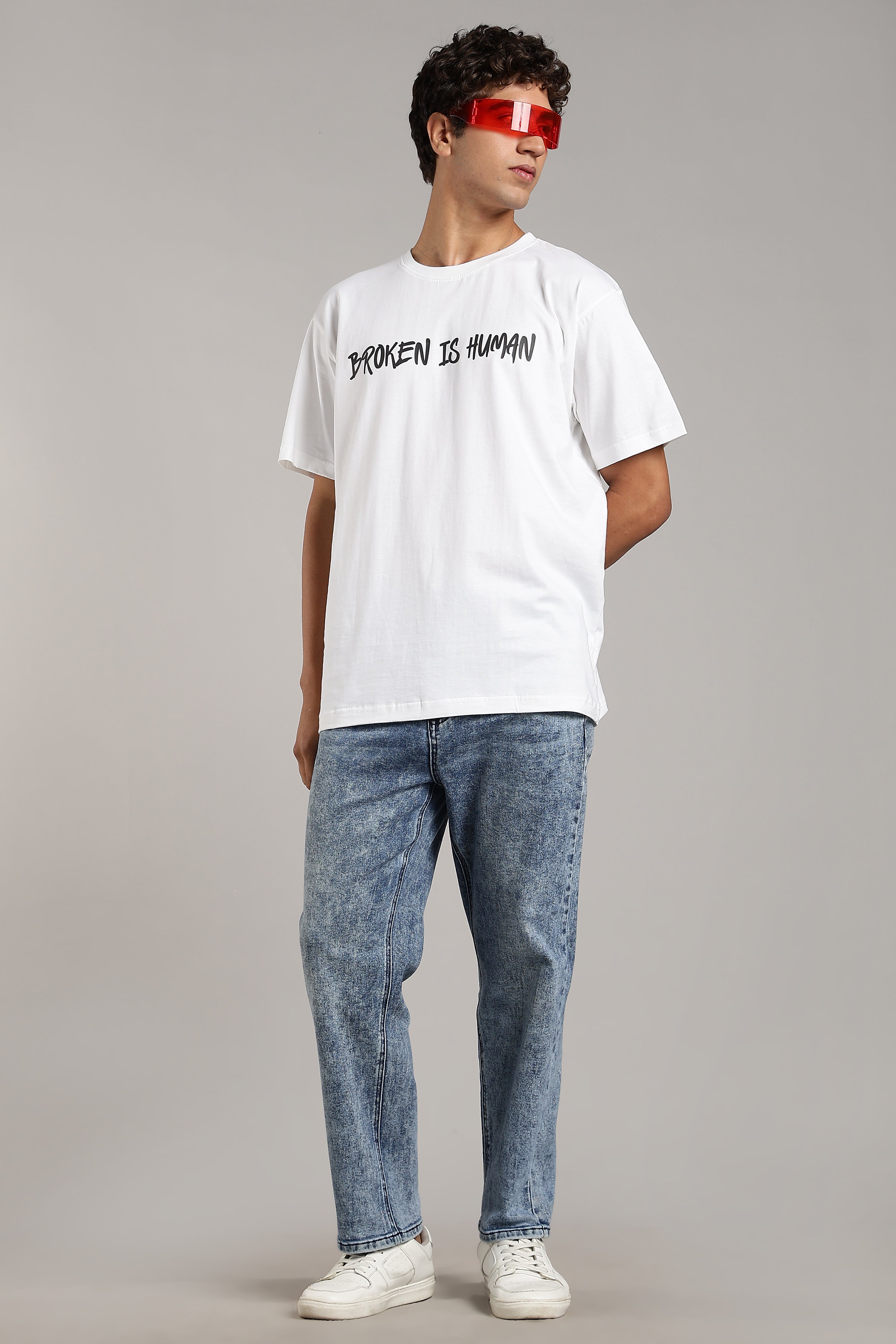 Broken Truth White Regular Fit T-Shirt