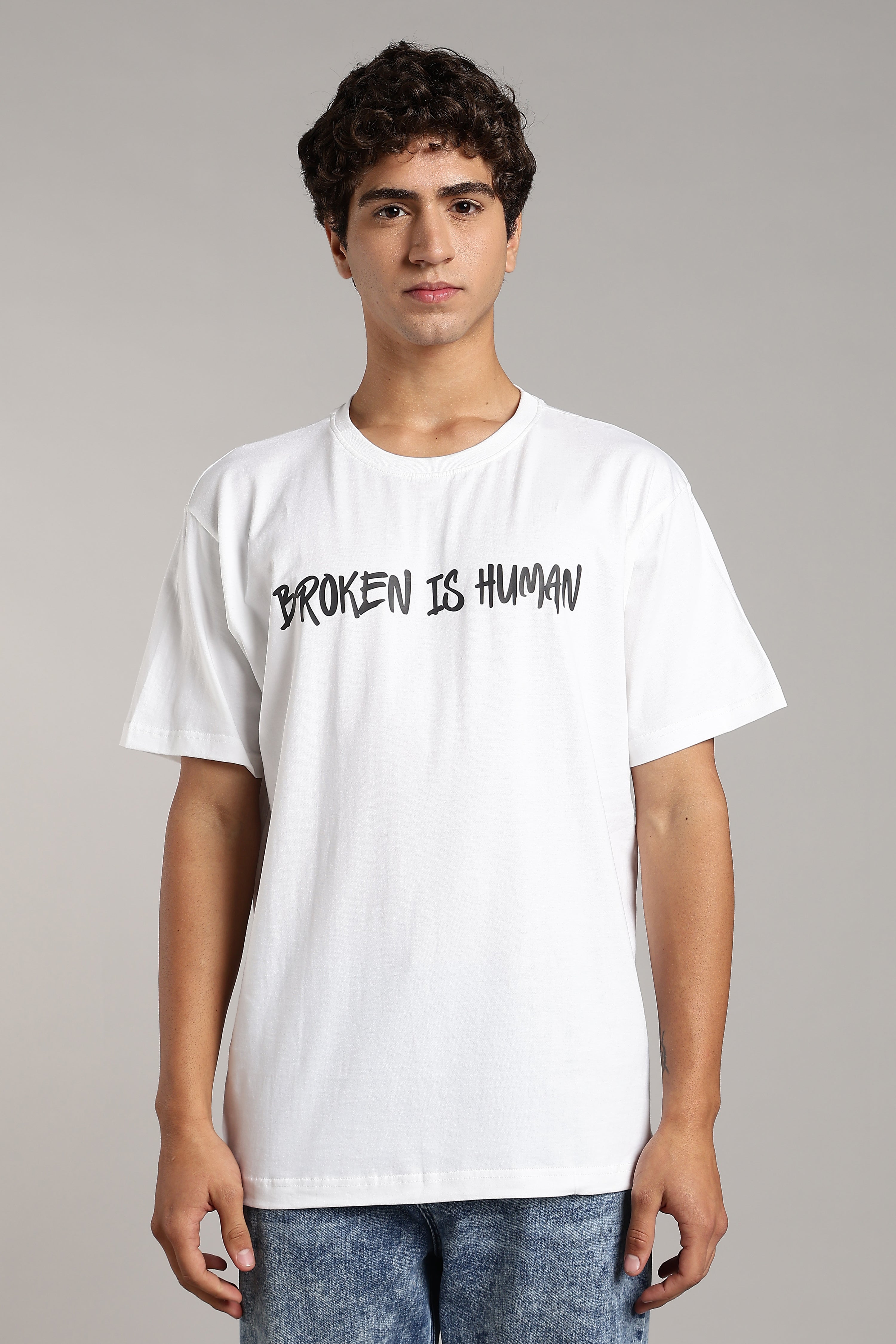 Broken Truth White Regular Fit T-Shirt