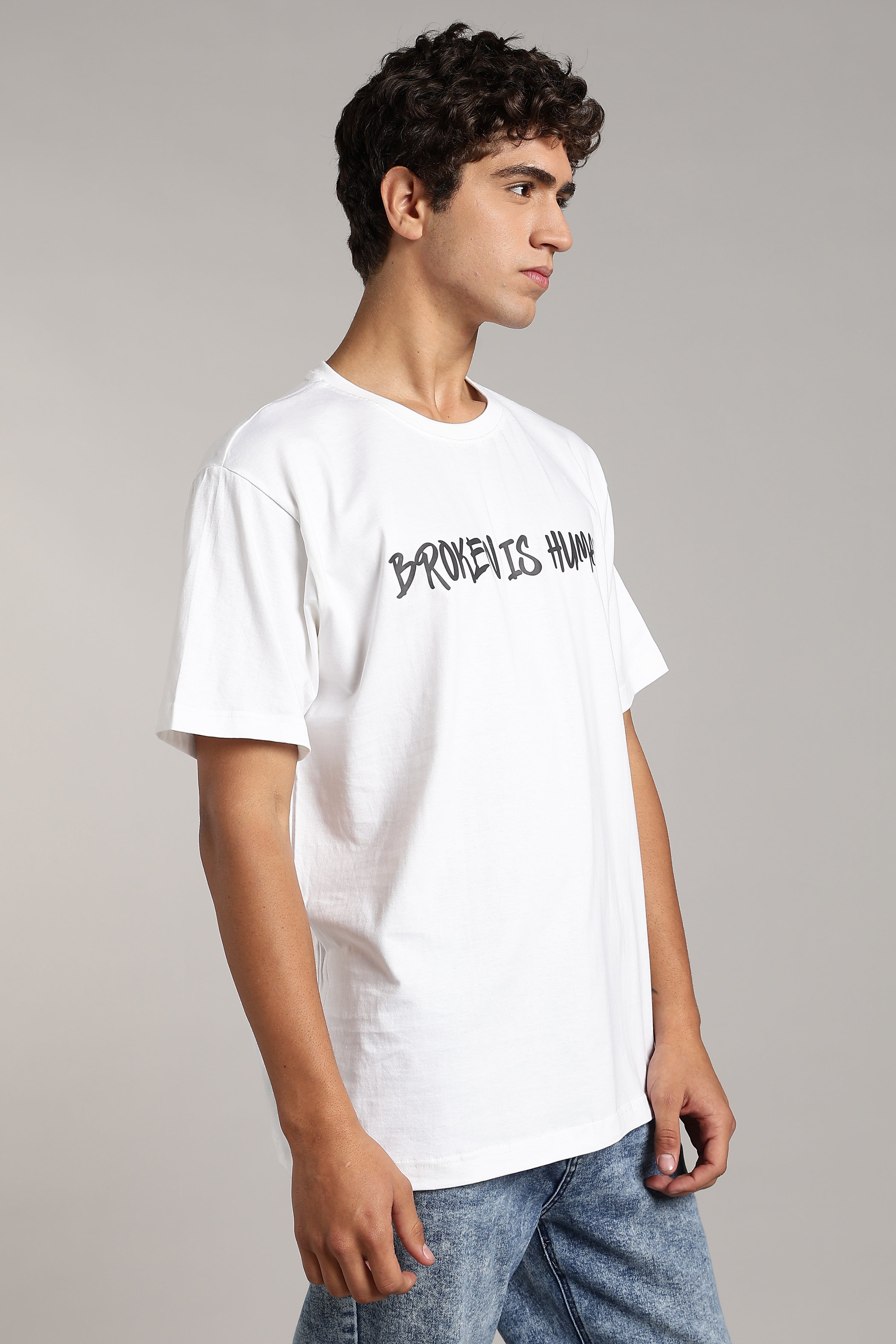 Broken Truth White Regular Fit T-Shirt