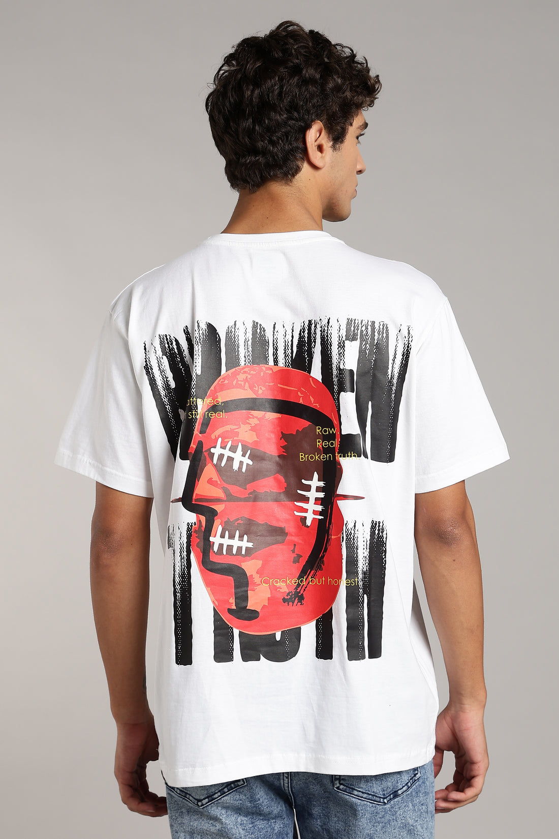 Broken Truth White Regular Fit T-Shirt