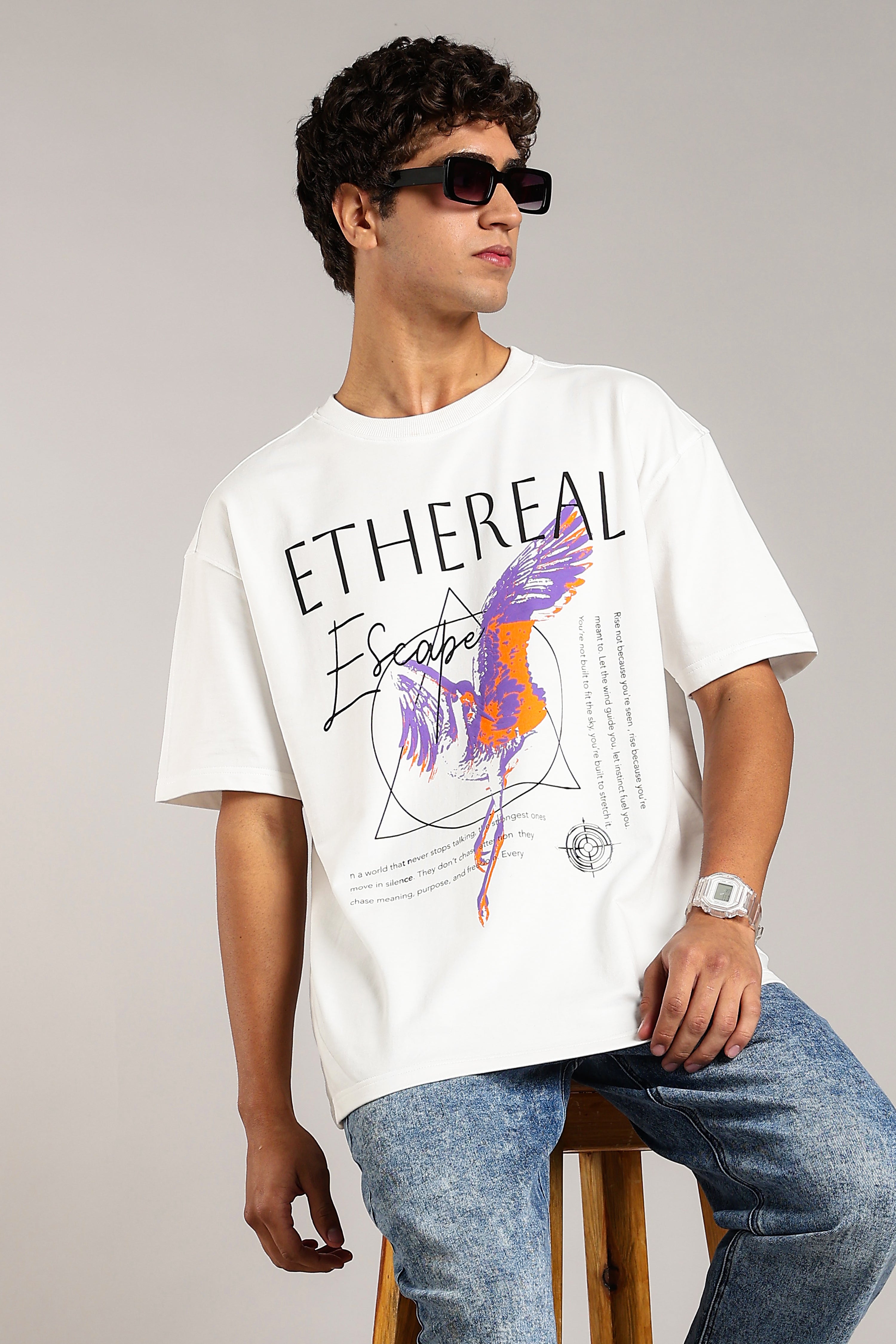 Ethereal White Premium Oversized Tees