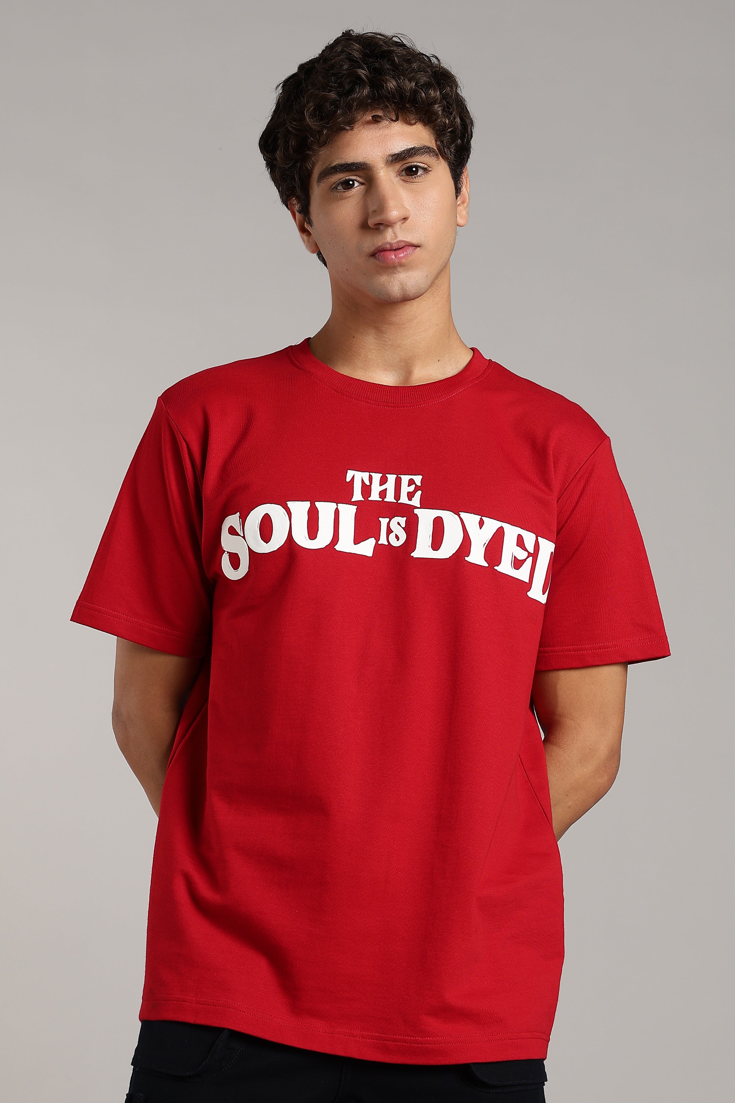 VANTOWO “Soul Is Dyed Red” Regular Fit Graphic T-Shirt – Red | Premium Cotton