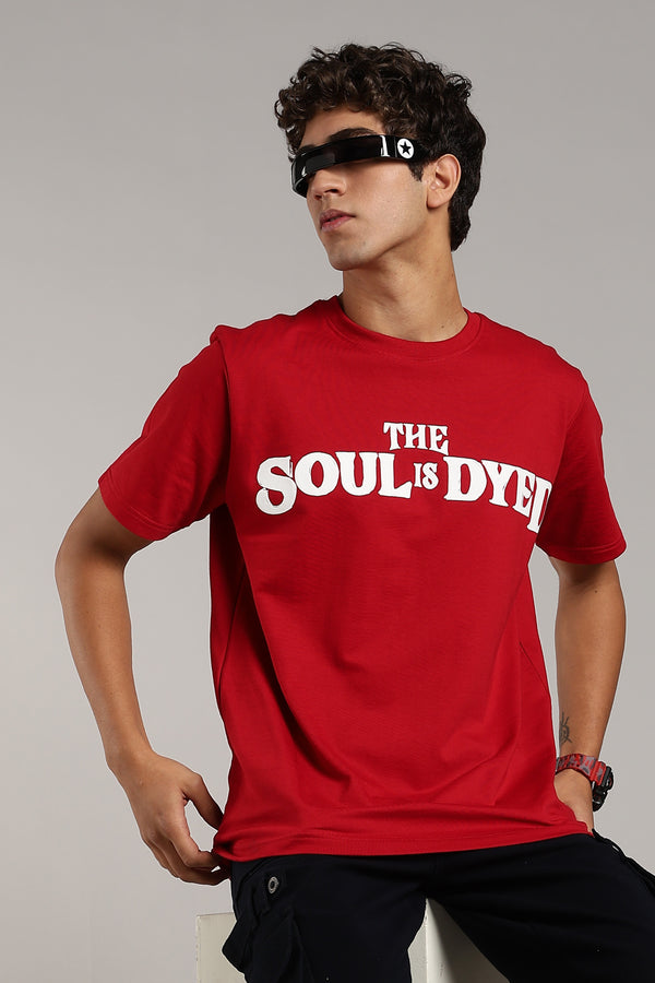 VANTOWO “Soul Is Dyed Red” Regular Fit Graphic T-Shirt – Red | Premium Cotton