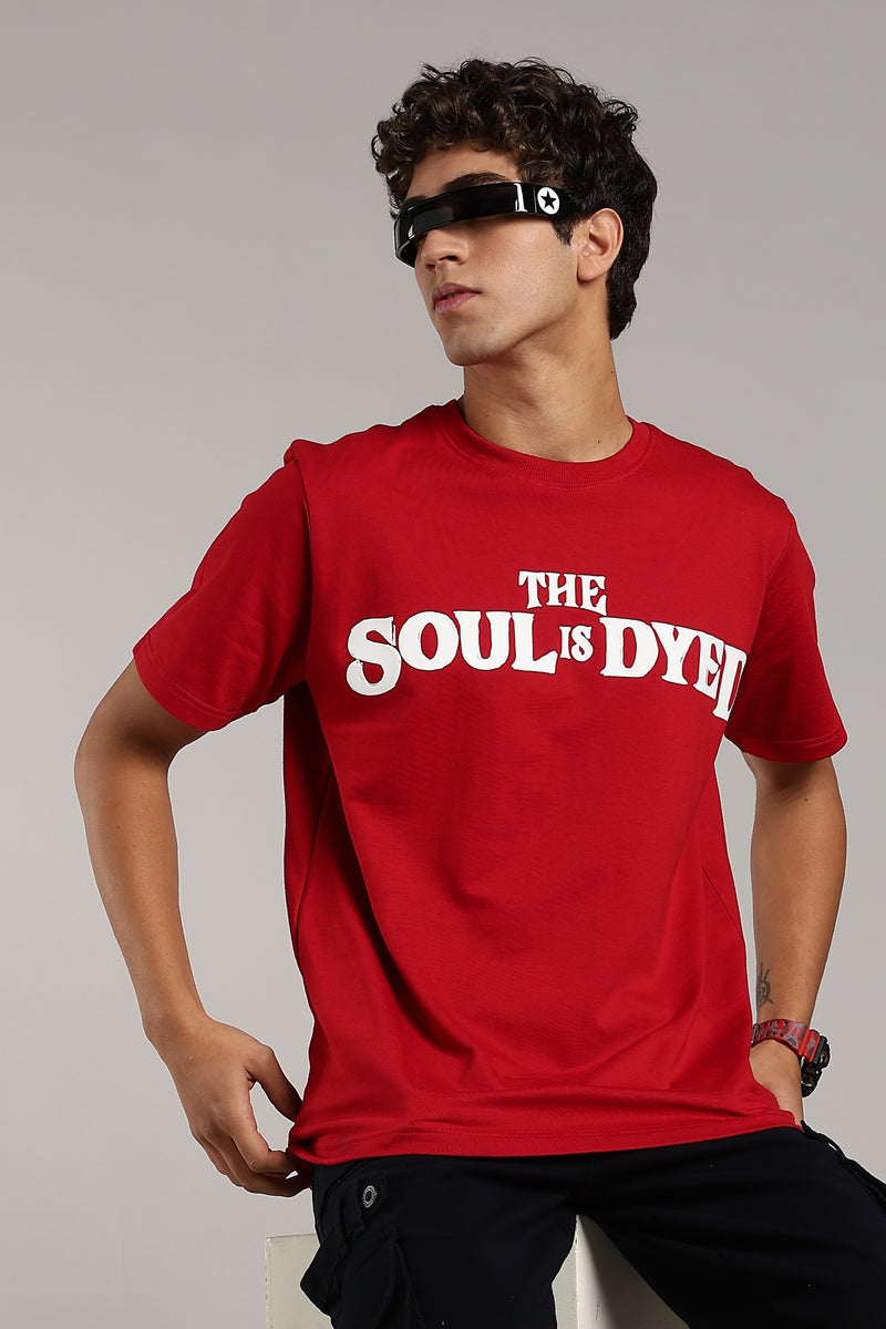 VANTOWO “Soul Is Dyed Red” Regular Fit Graphic T-Shirt – Red | Premium Cotton