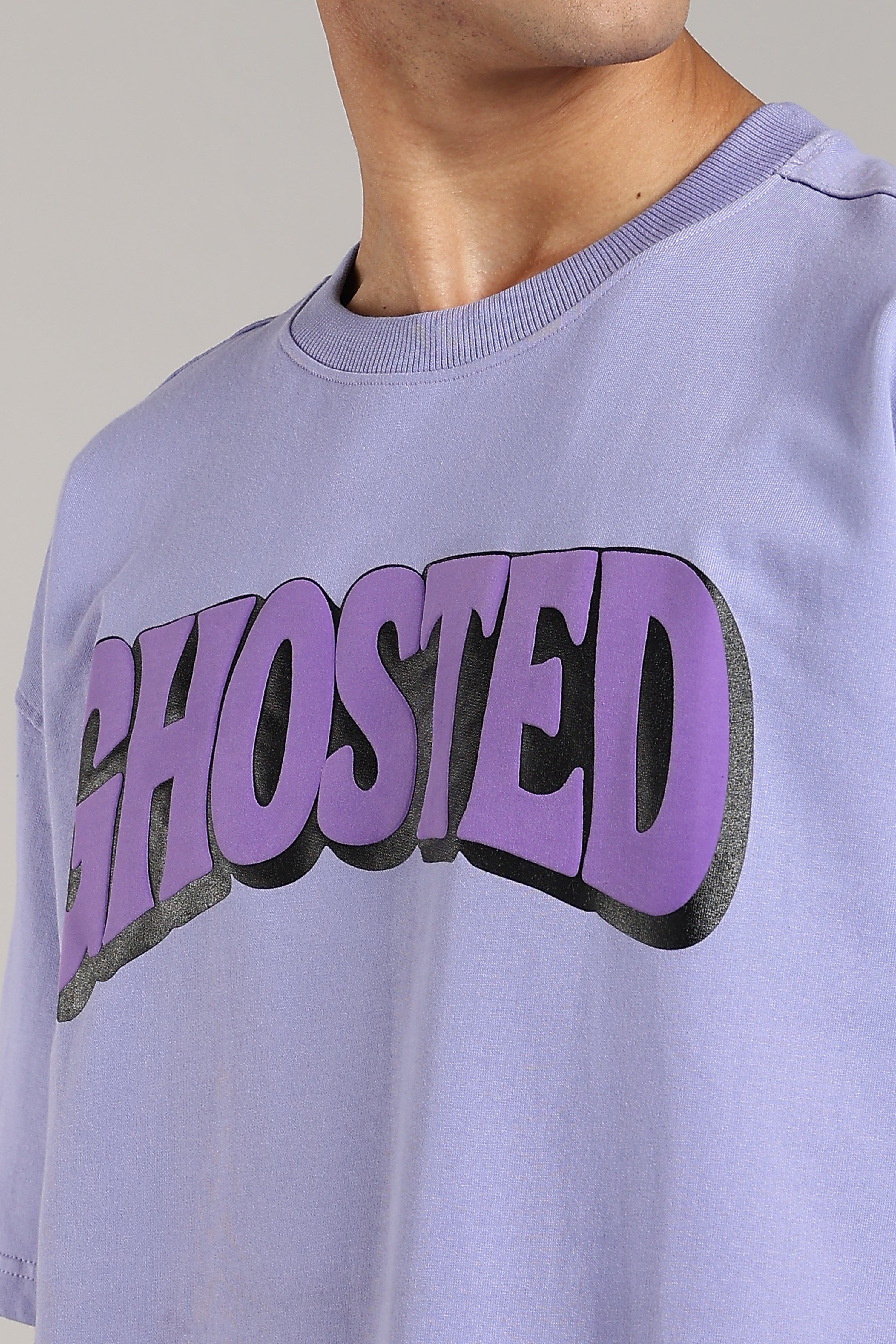 VANTOWO "GHOSTED" Heavyweight Oversized Fit Puff Print T-Shirt – Med-Lavender