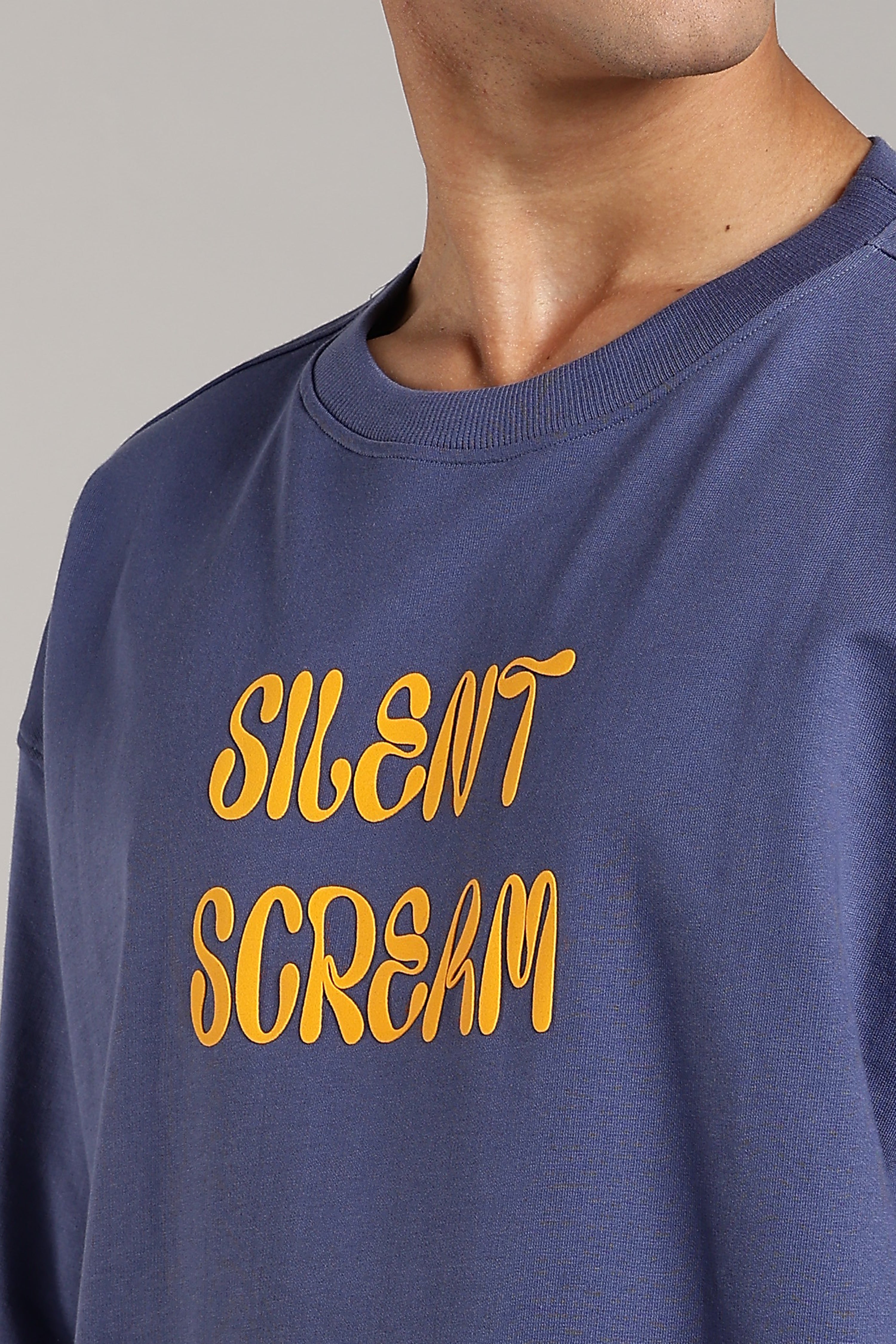 Silent scream Puff Printed Oversized T-shirt