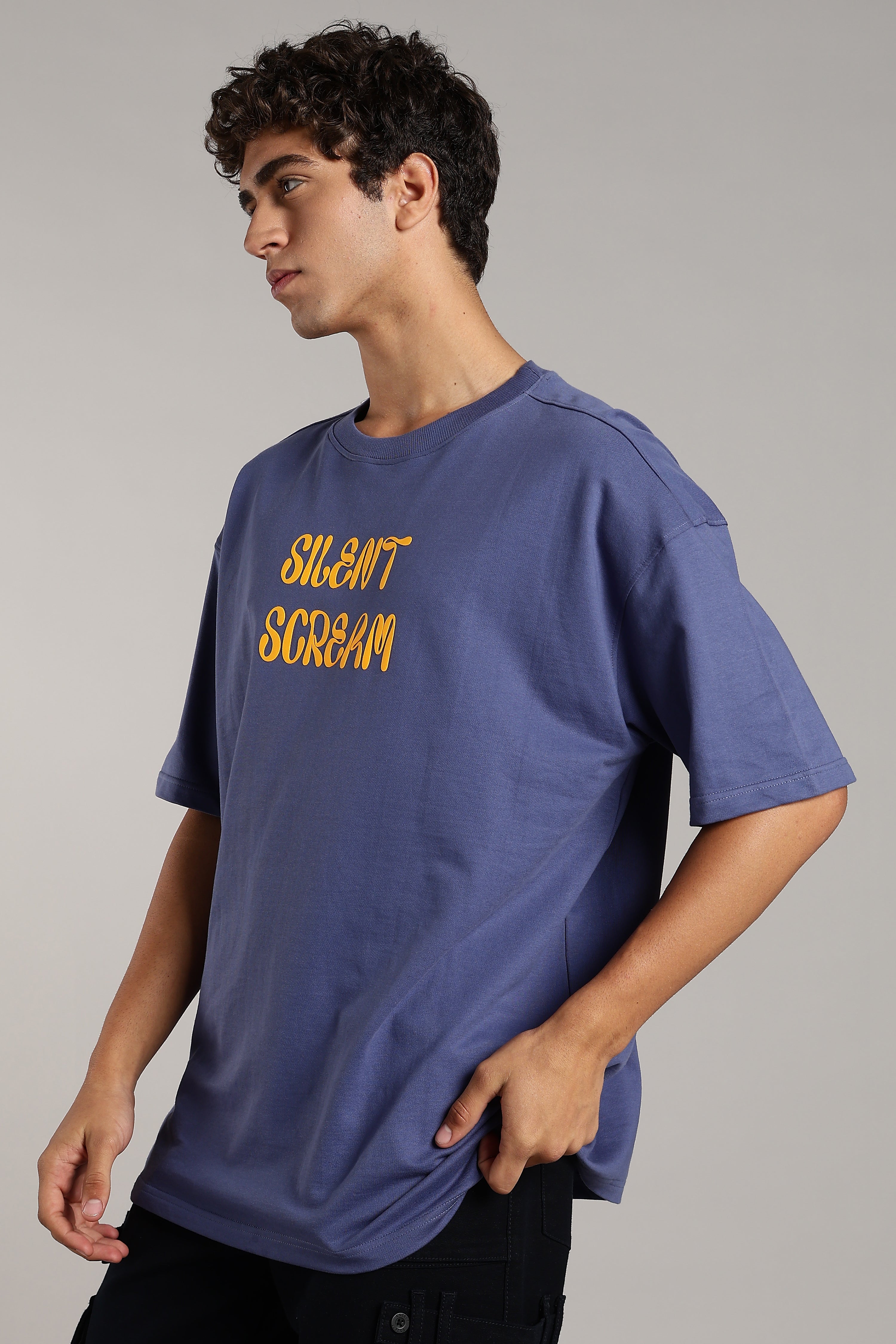 Silent scream Puff Printed Oversized T-shirt