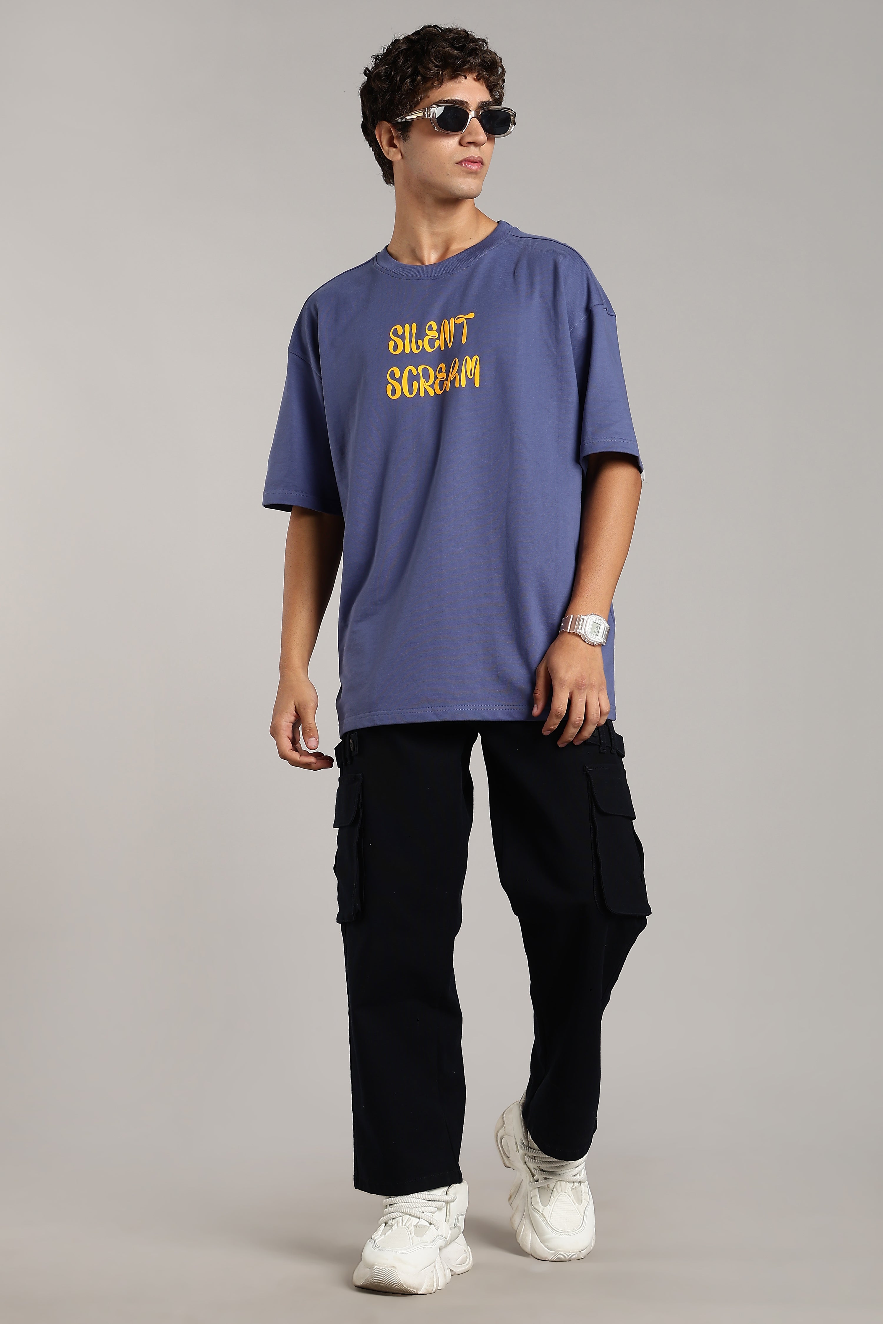 Silent scream Puff Printed Oversized T-shirt