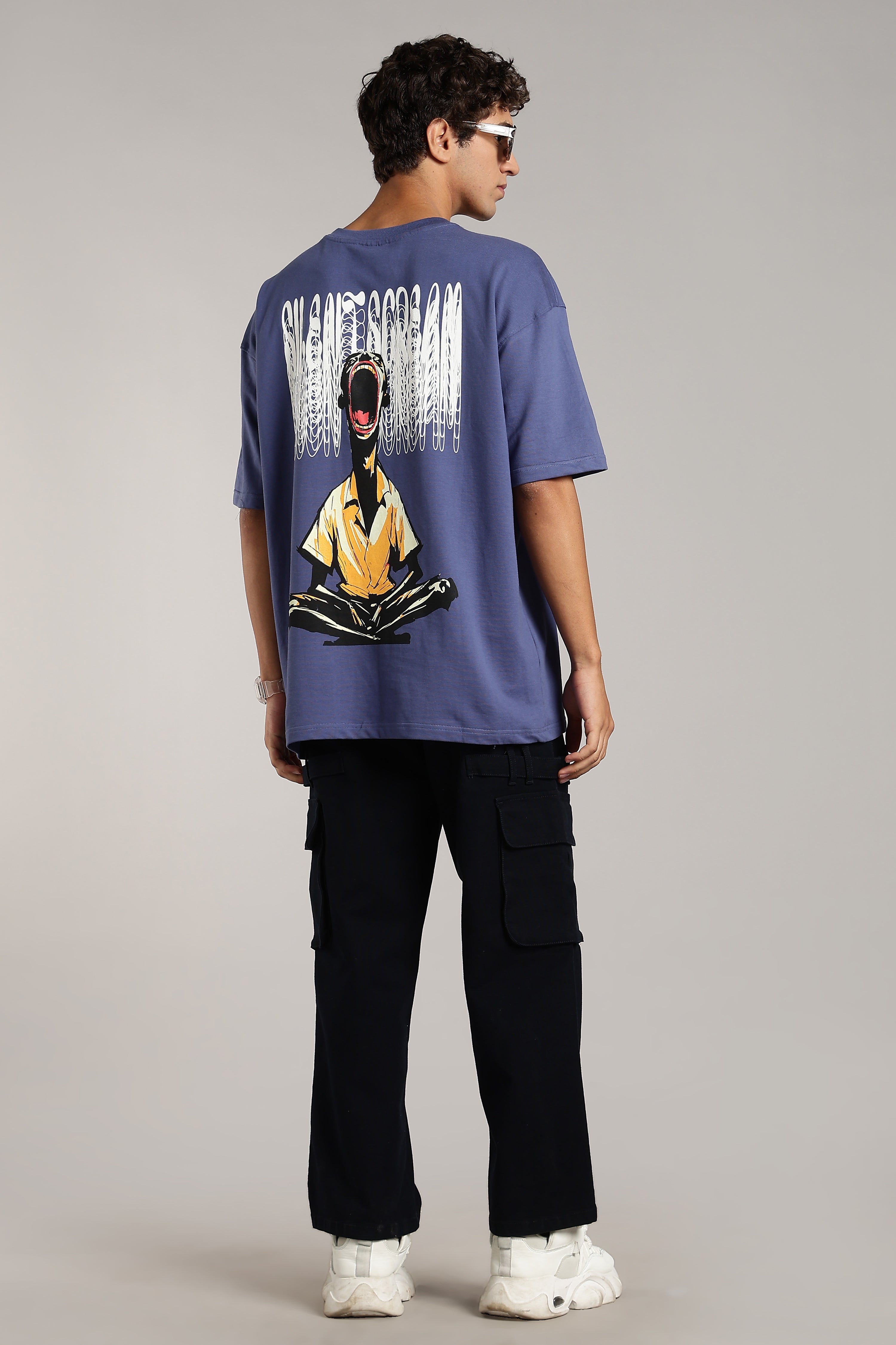 Silent scream Puff Printed Oversized T-shirt