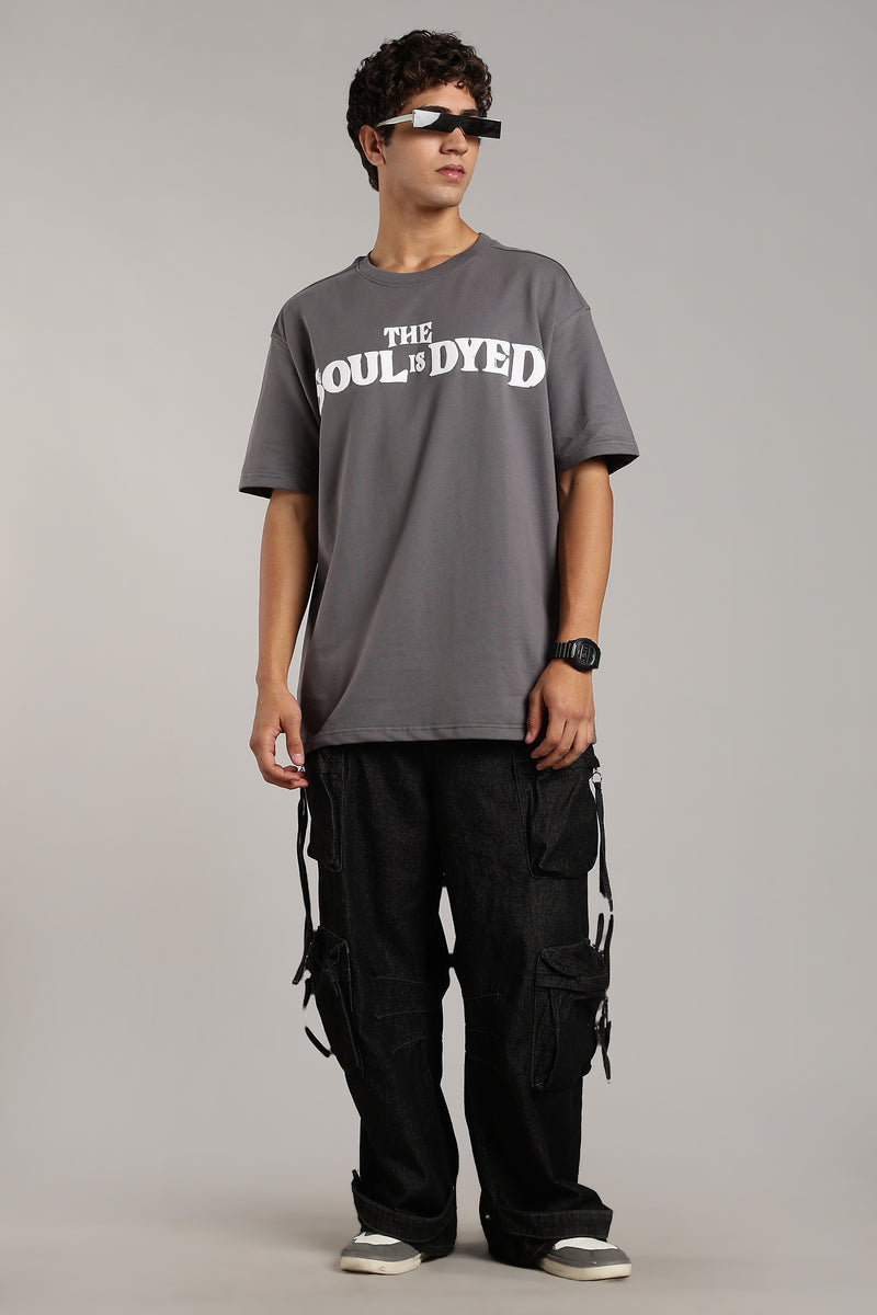 VANTOWO Heavyweight Oversized Fit Puff Print T-Shirt – Grey | Premium Cotton