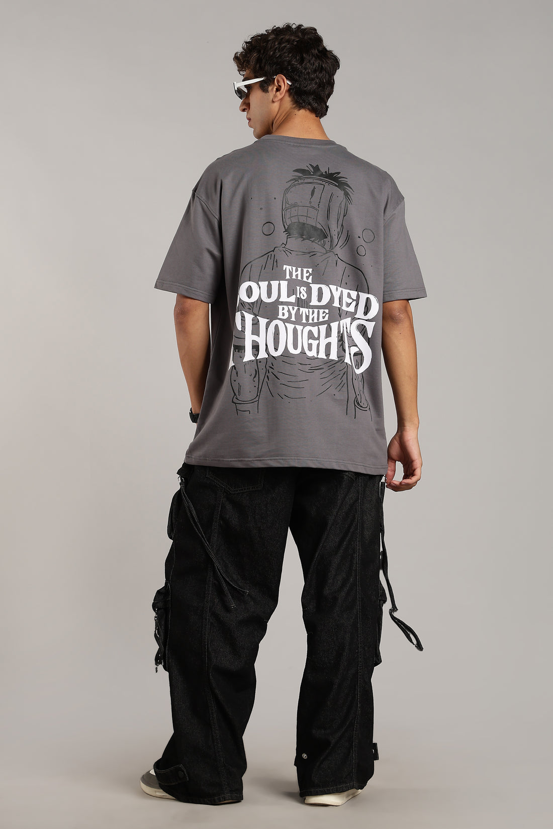 Grey Oversized Premium Puff Printed Tees