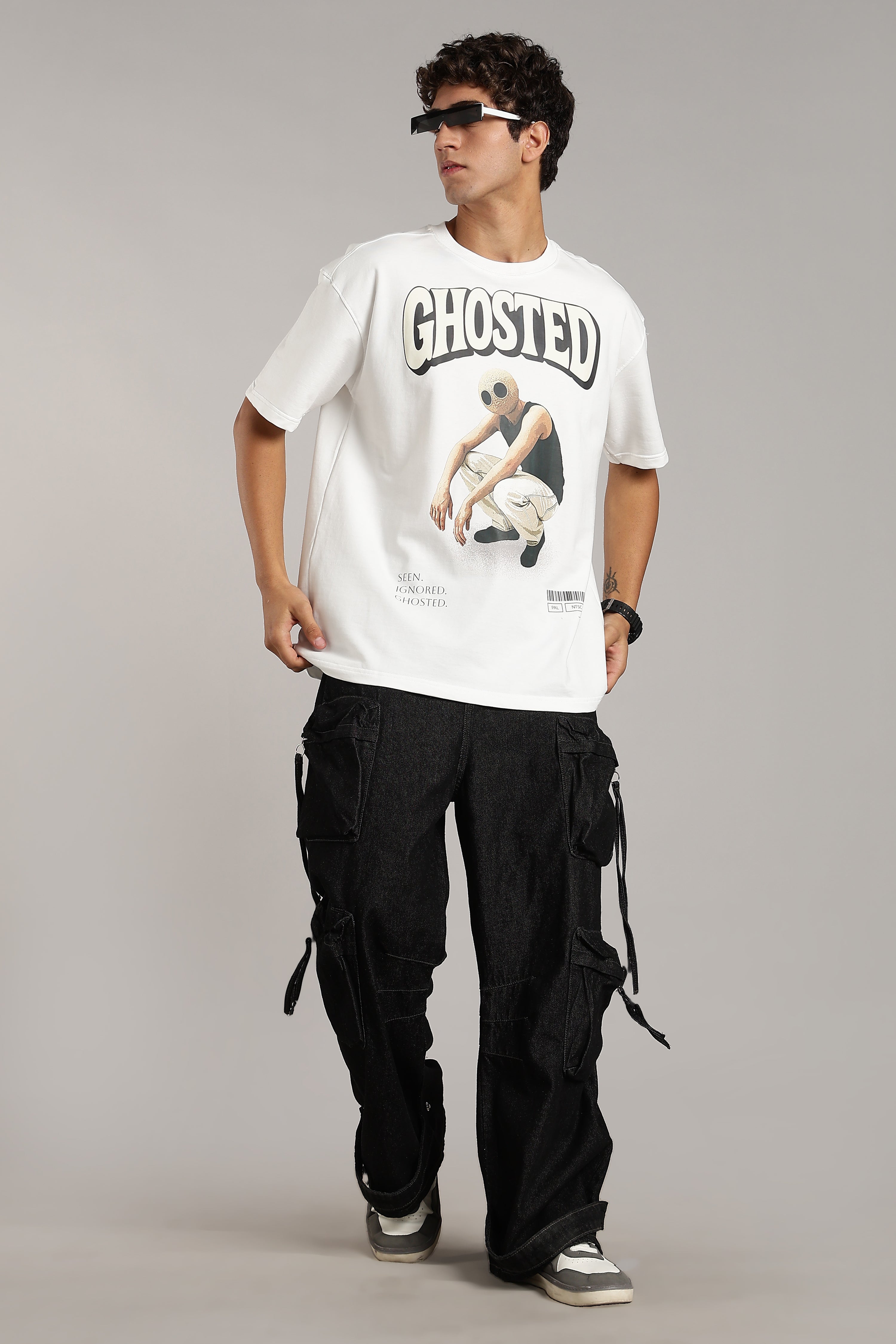 Ghosted White Oversized Tees