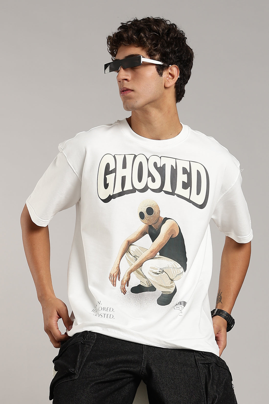 Ghosted White Oversized Tees