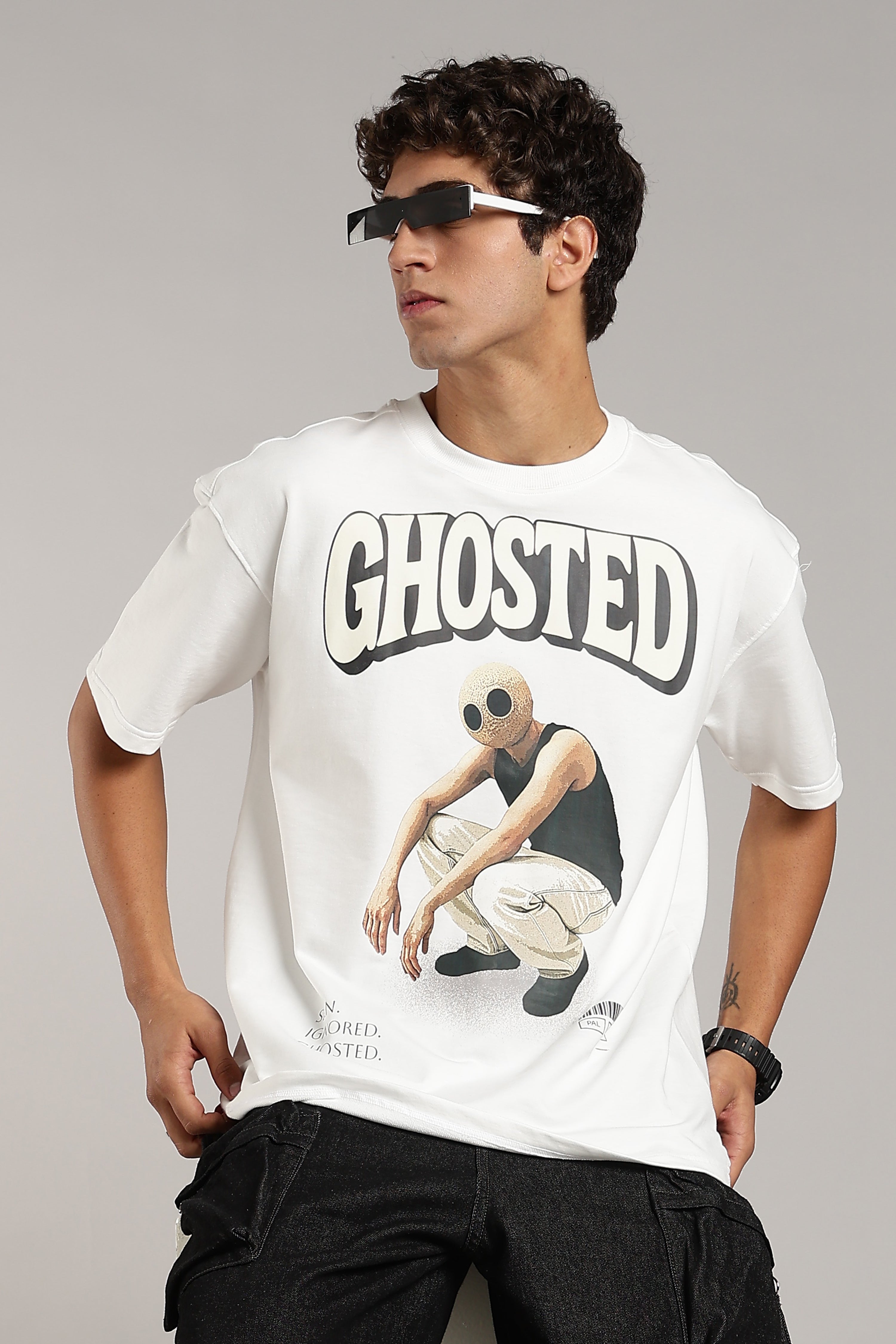 Ghosted White Oversized Tees