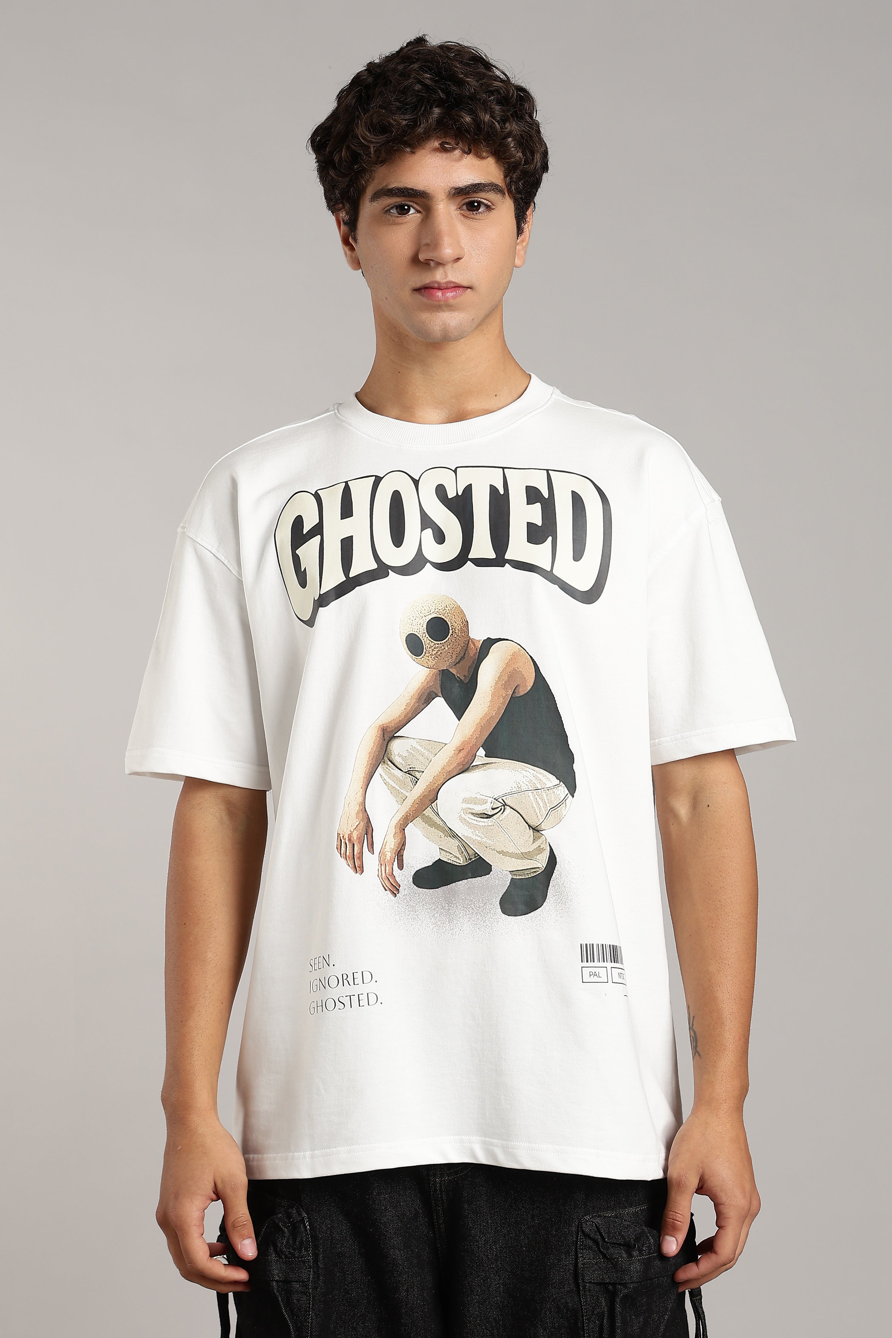 VANTOWO “Ghosted” Heavyweight Oversized Graphic T-Shirt – White