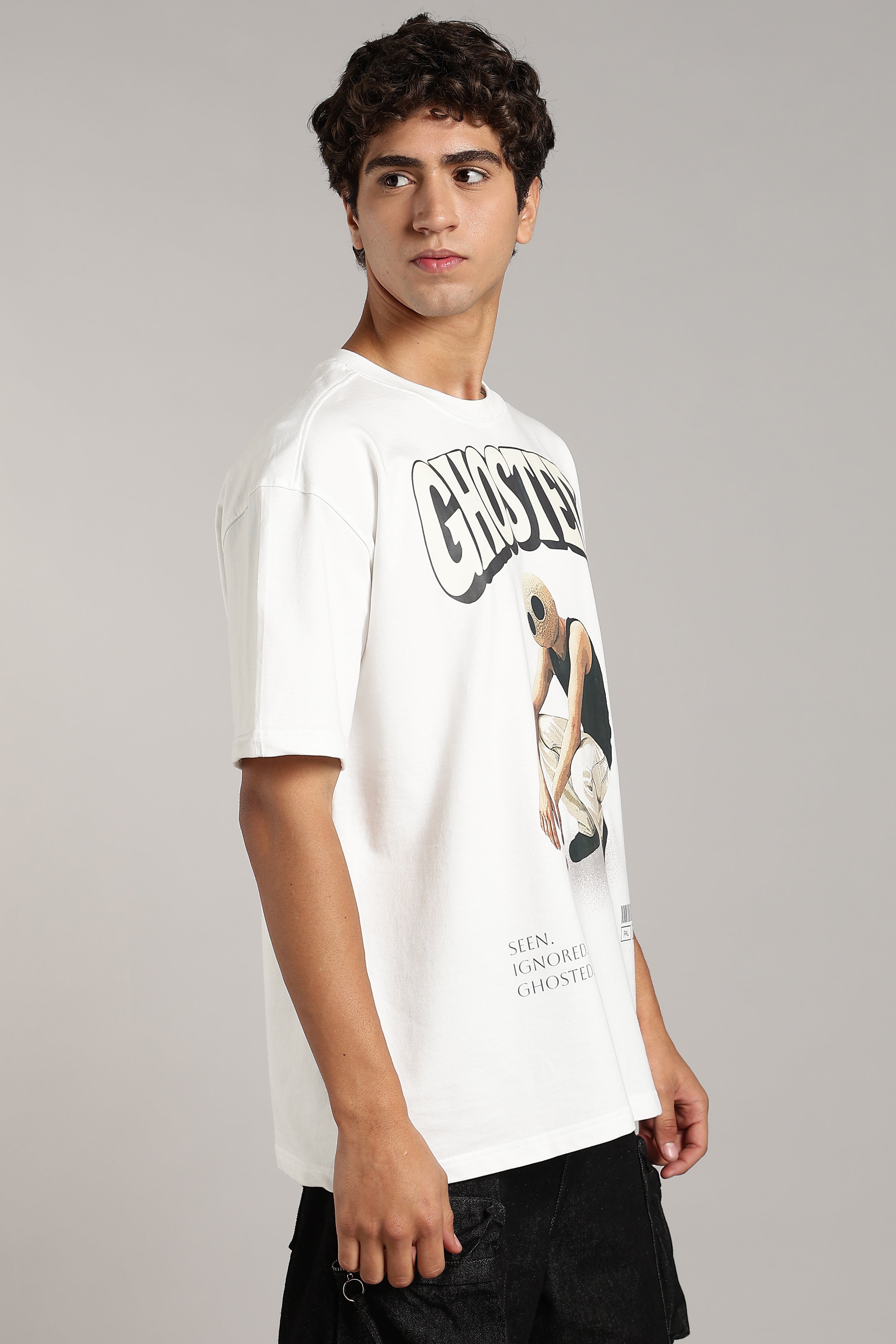 Ghosted White Oversized Tees