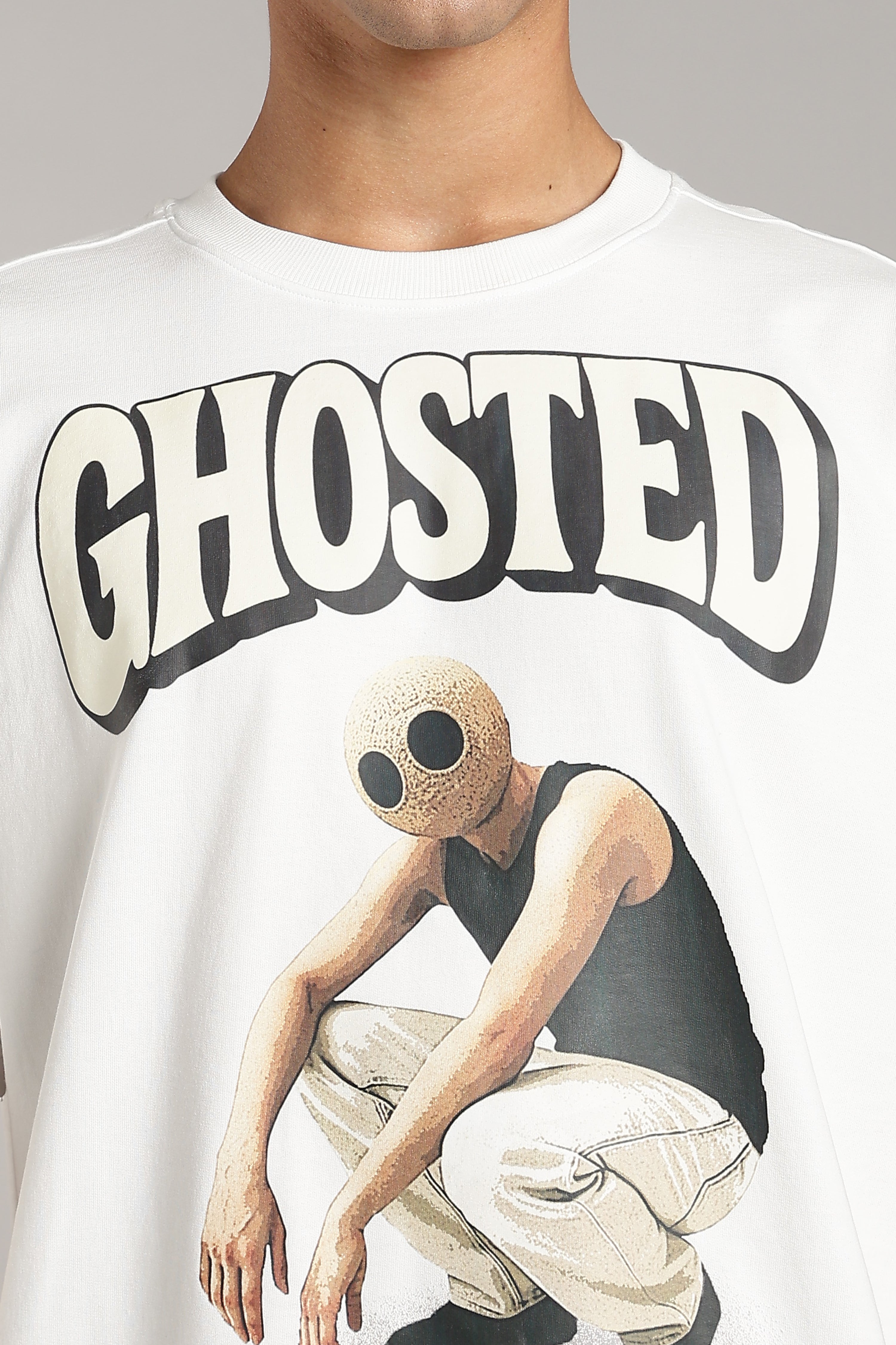 Ghosted White Oversized Tees