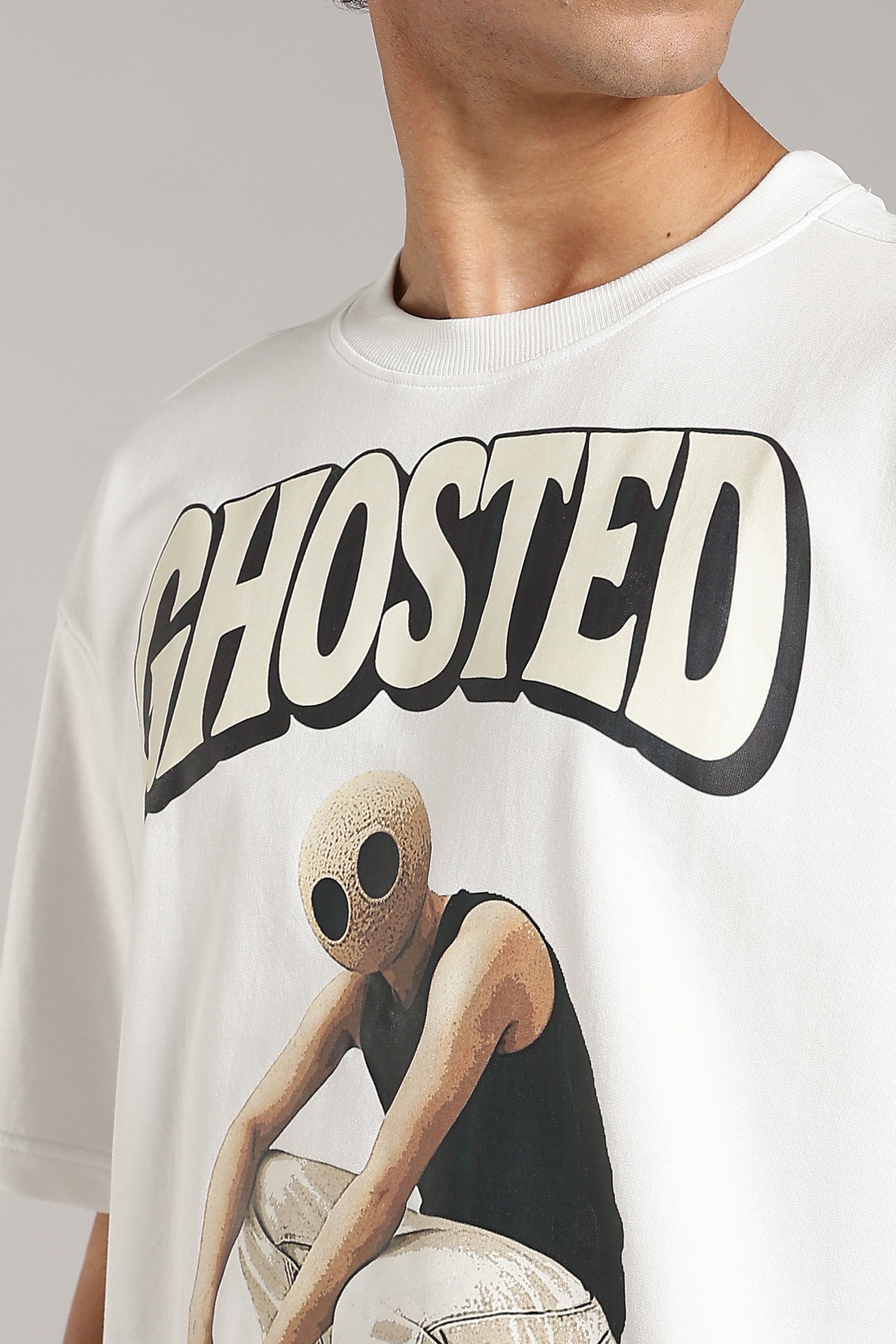 Ghosted White Oversized Tees