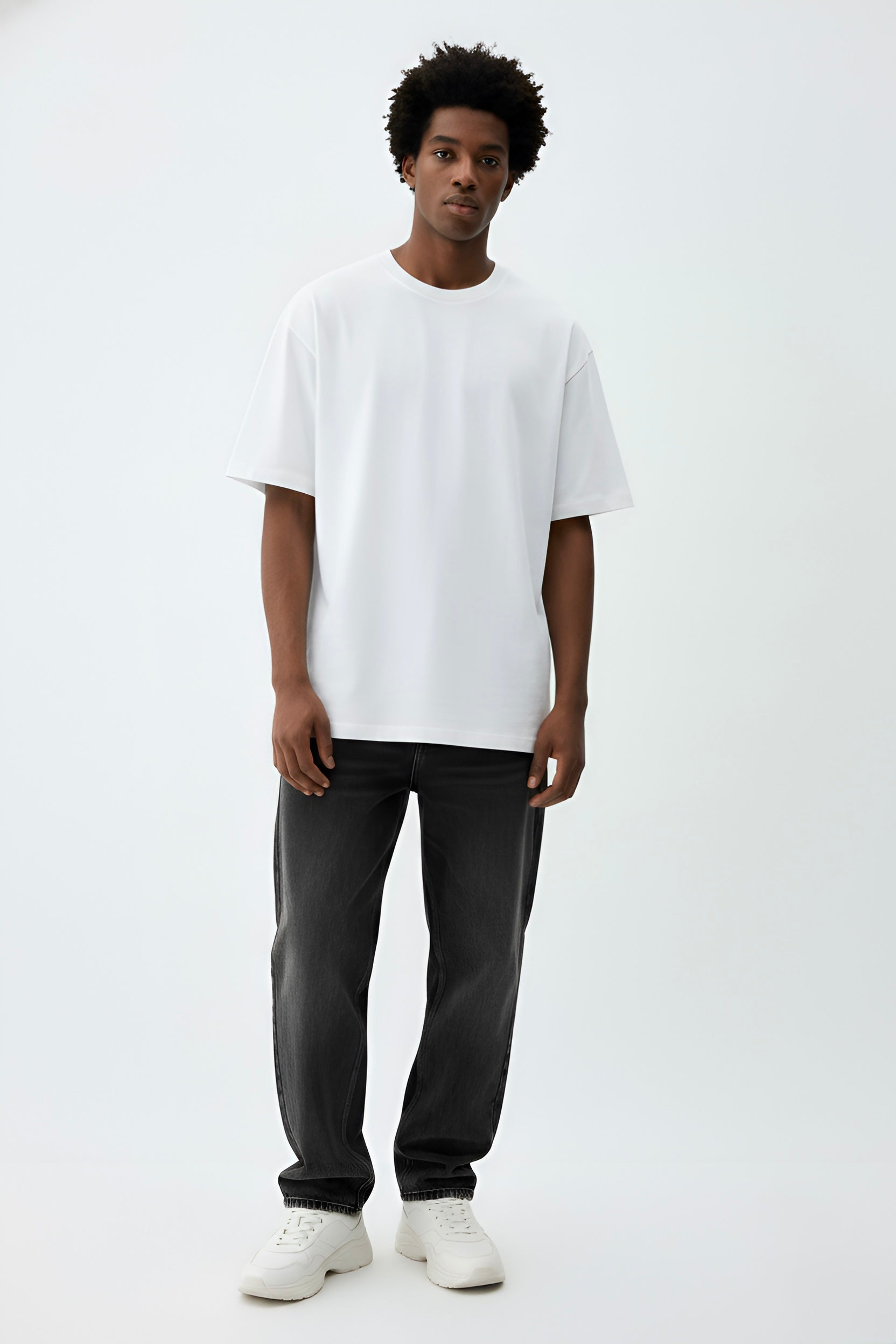 White Solid 240 GSM Premium Regular Fit T-Shirt | Heavyweight Luxury Cotton Tee