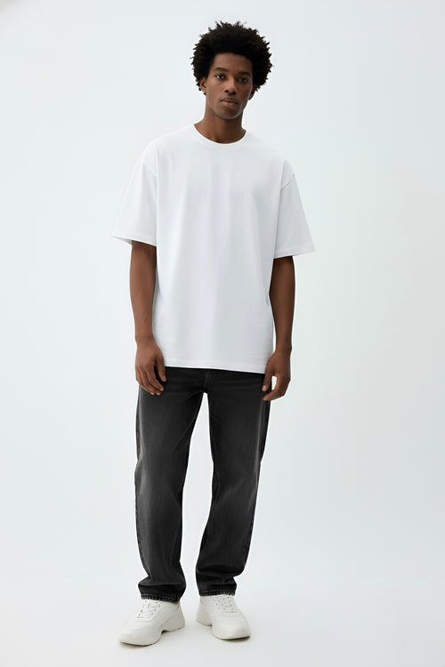 VANTOWO Heavyweight Luxury Solid Oversized T-Shirt – White