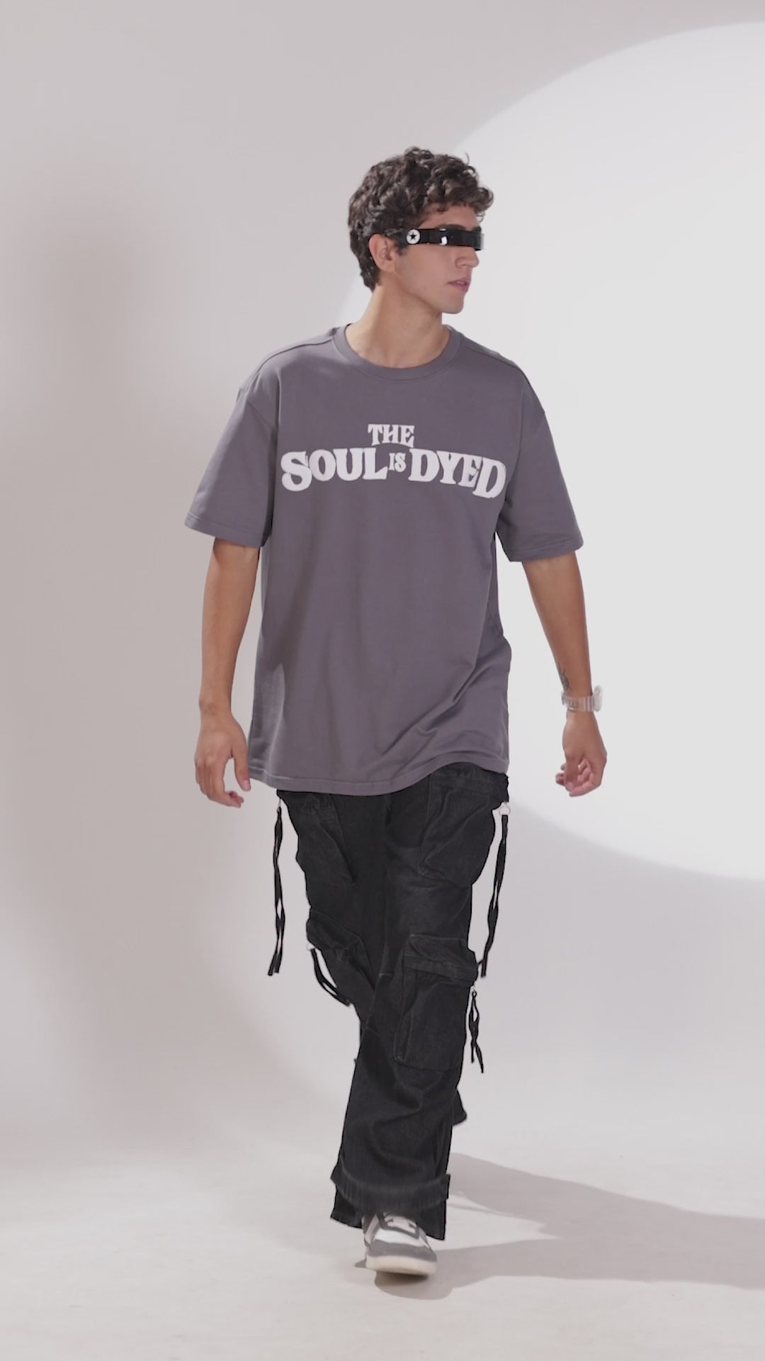 VANTOWO Heavyweight Oversized Fit Puff Print T-Shirt – Grey | Premium Cotton