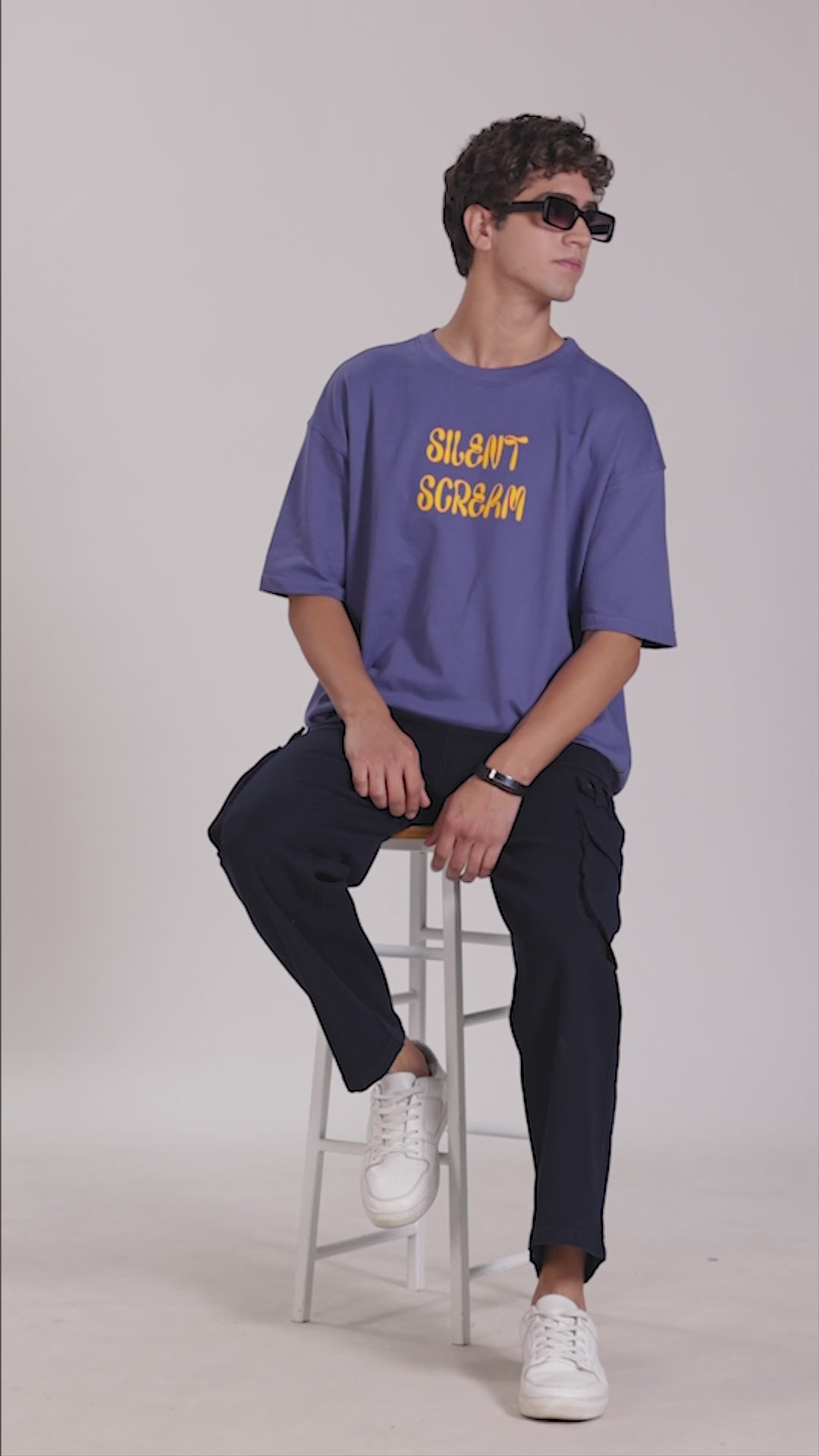 Silent scream Puff Printed Oversized T-shirt